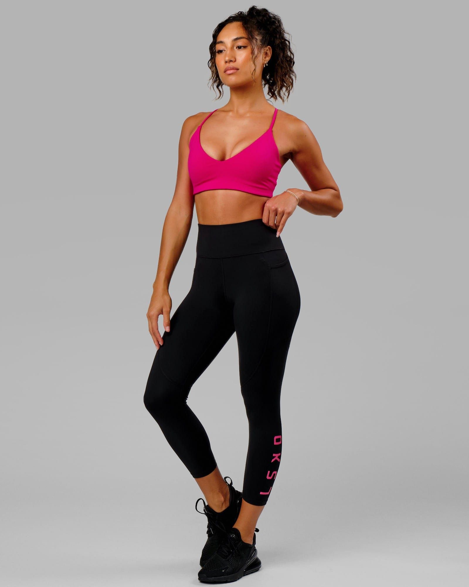 Rep 7/8 Length Tights - Black-Boysenberry sold by LSKD product image thumbnail 3