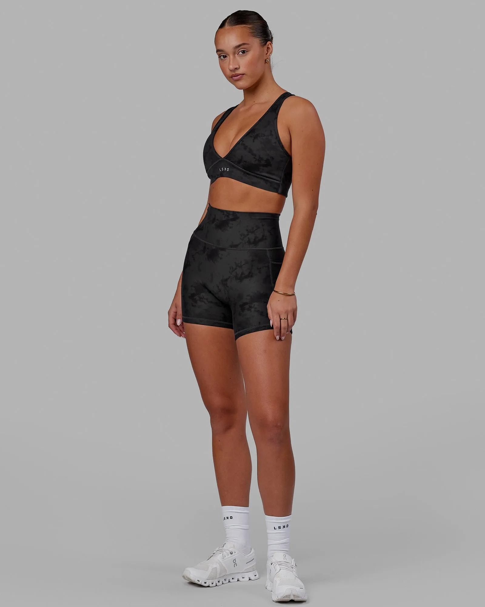 Stamina Sports Bra - Black Tie-Dye sold by LSKD product image thumbnail 4