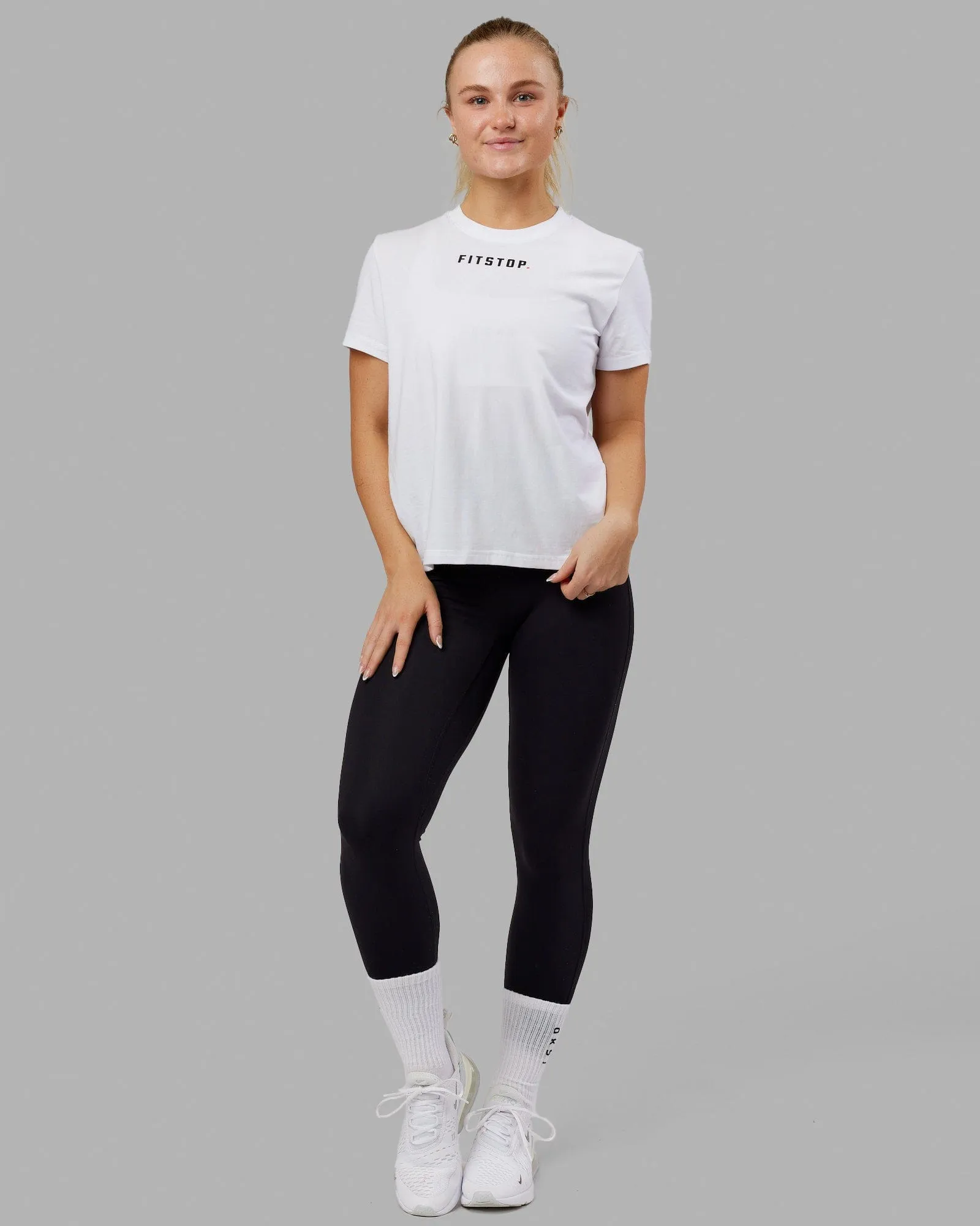 Fitstop Fast FLXCotton Tee - White-Black sold by LSKD product image thumbnail 2