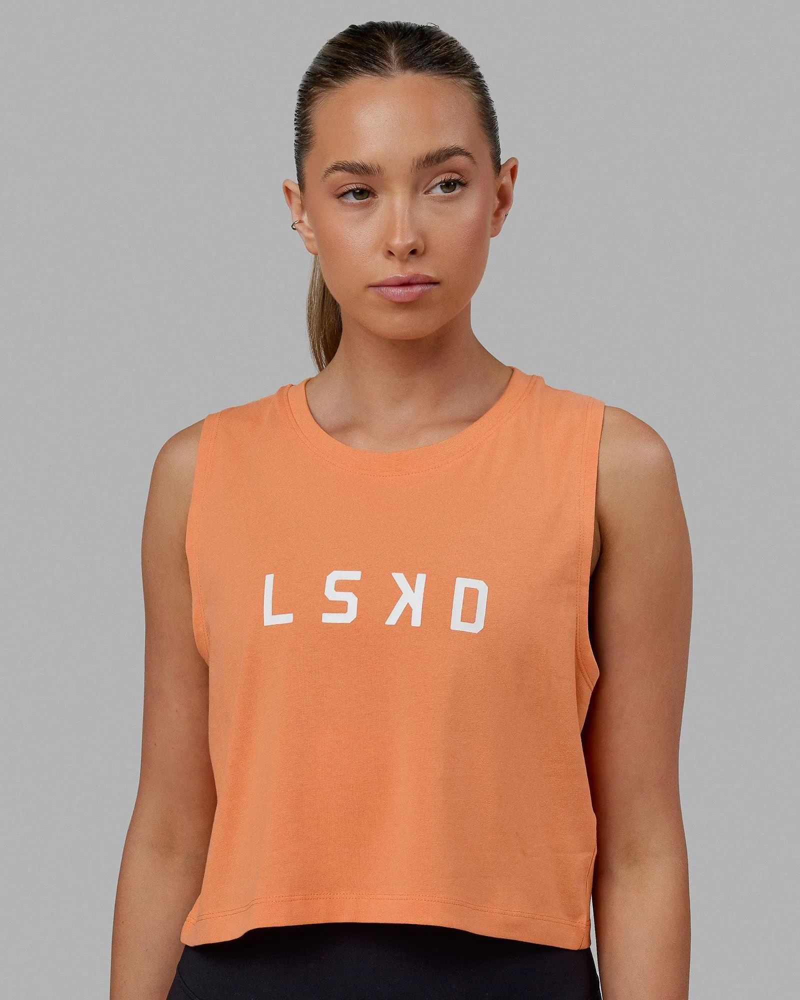 Agile FLXCotton Tank - Tangerine-White sold by LSKD