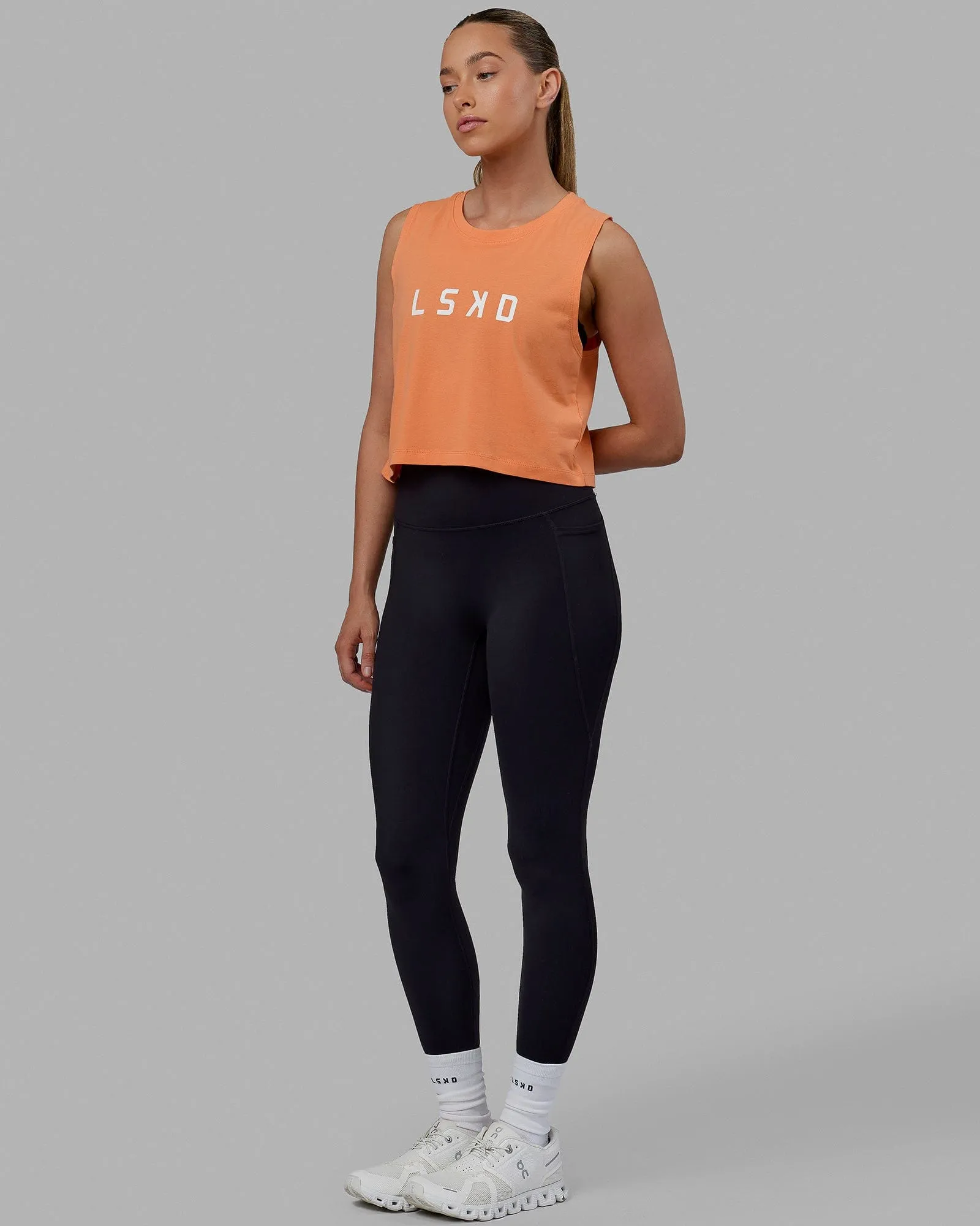 Agile FLXCotton Tank - Tangerine-White sold by LSKD product image thumbnail 3