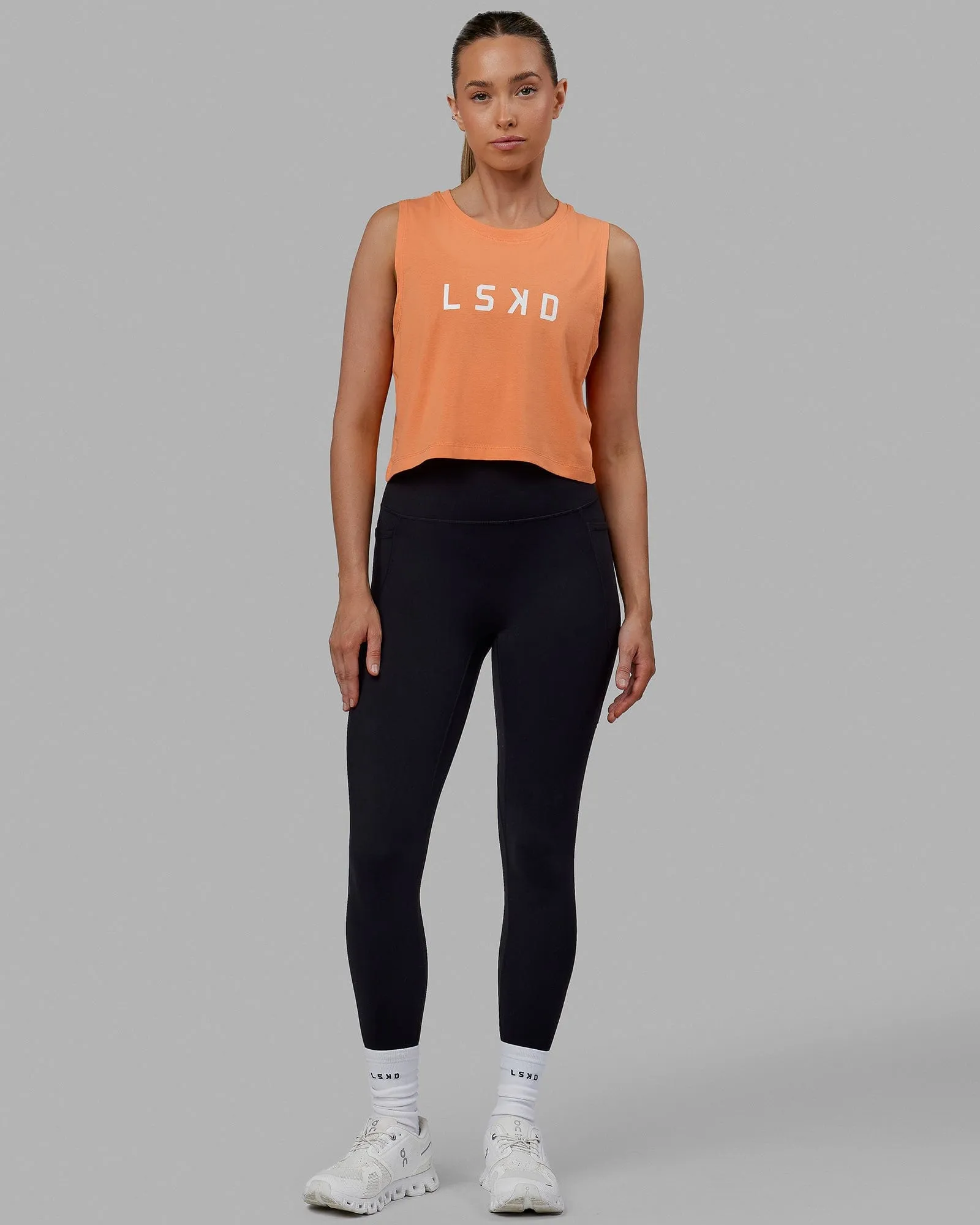 Agile FLXCotton Tank - Tangerine-White sold by LSKD product image thumbnail 4