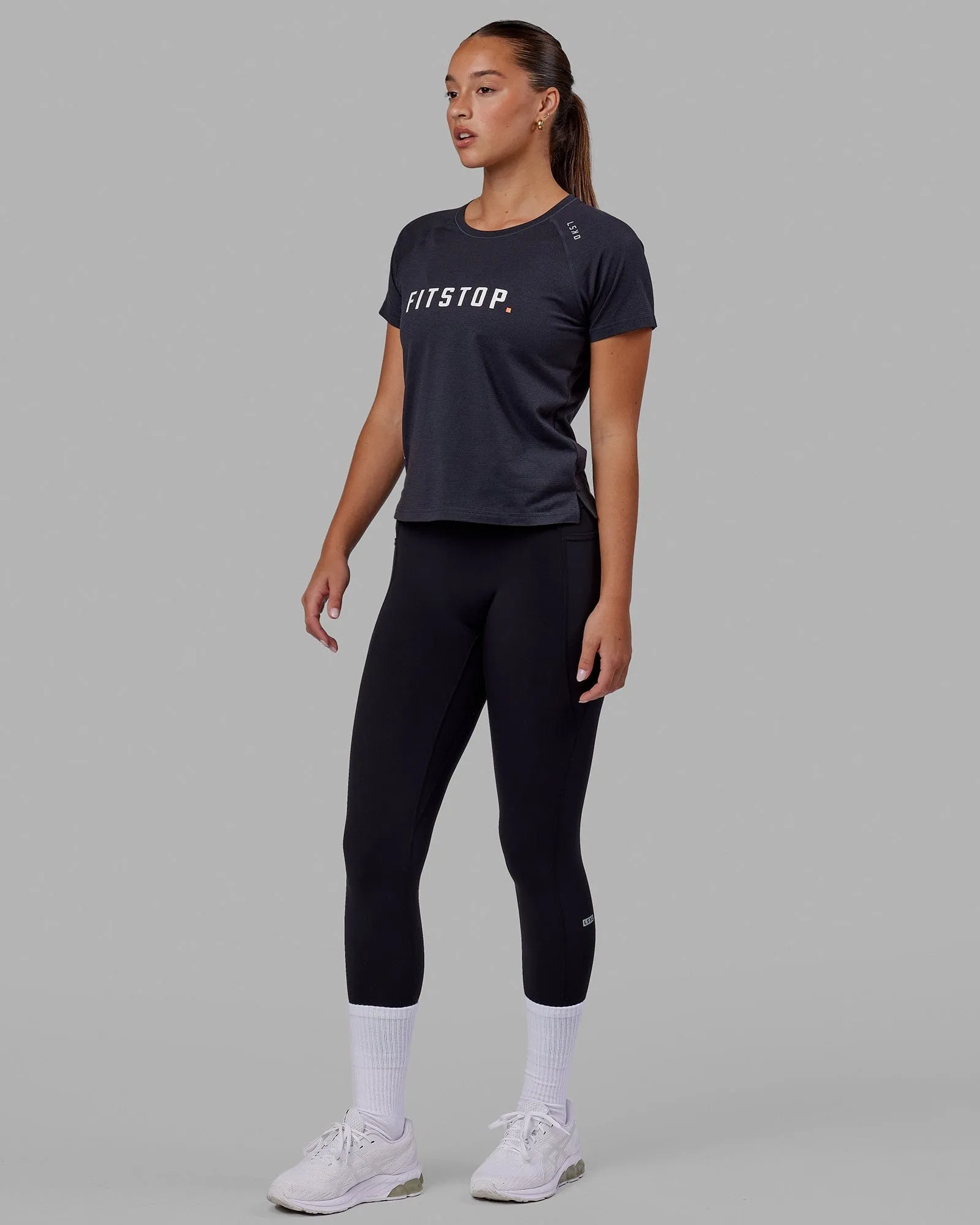 LSKD x Fitstop VapourFLX Trainer Tee - Black Marl sold by LSKD product image thumbnail 3