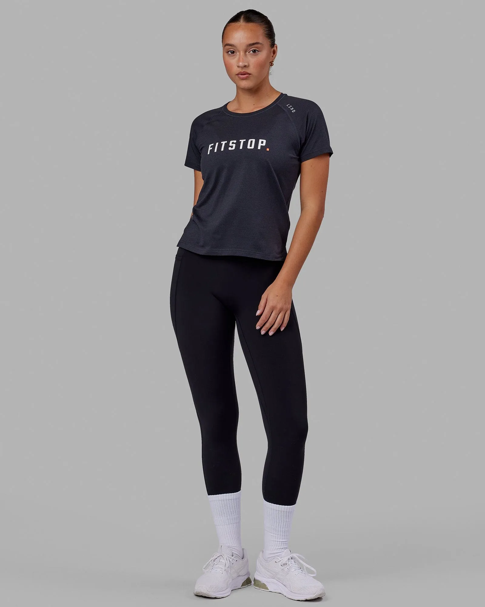 LSKD x Fitstop VapourFLX Trainer Tee - Black Marl sold by LSKD product image thumbnail 5