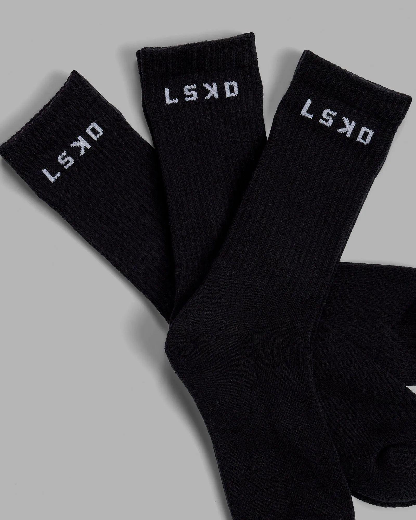 Daily 3 Pack Crew Sock - Black sold by LSKD product image thumbnail 5