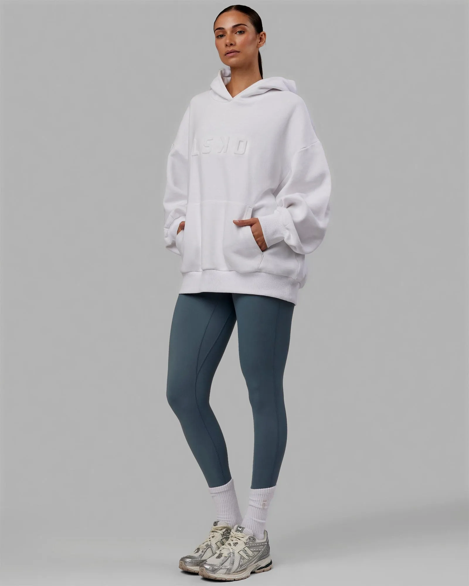 Unisex Stamped Hoodie Oversize - White sold by LSKD product image thumbnail 4