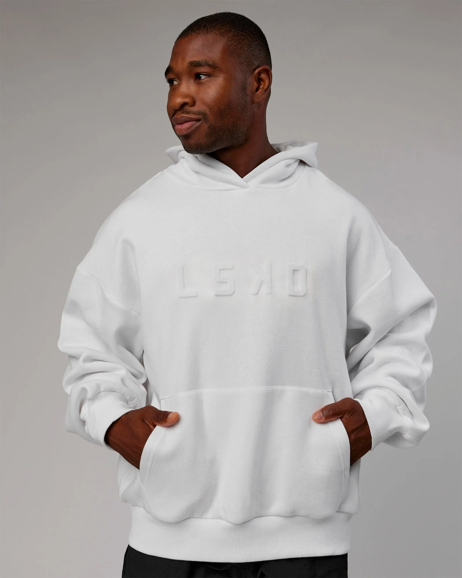 Unisex Stamped Hoodie Oversize - White sold by LSKD product image thumbnail 3