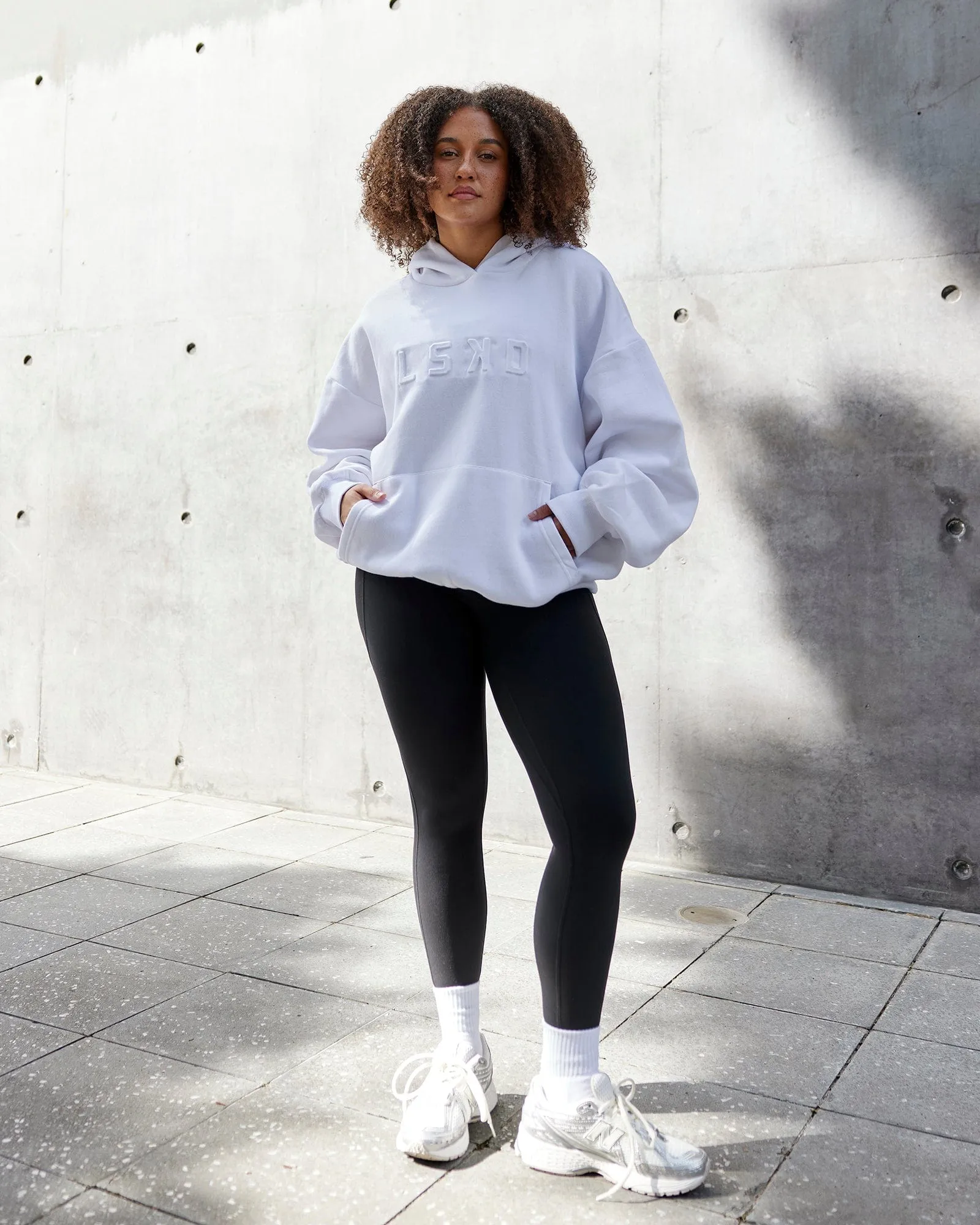 Unisex Stamped Hoodie Oversize - White sold by LSKD product image thumbnail 2