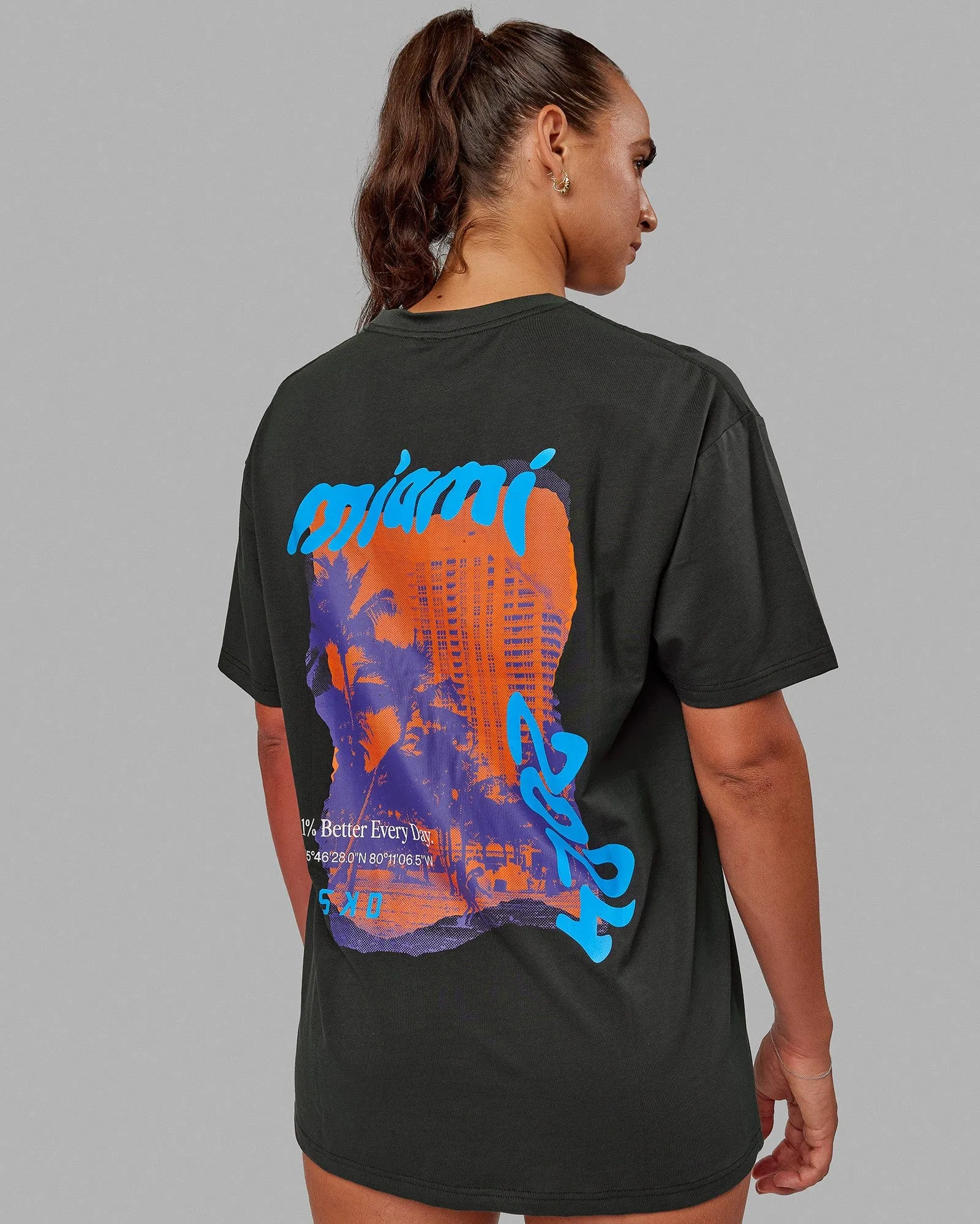 Unisex Miami24 FLXCotton Tee Oversize - Pirate Black-Blue sold by LSKD product image thumbnail 2