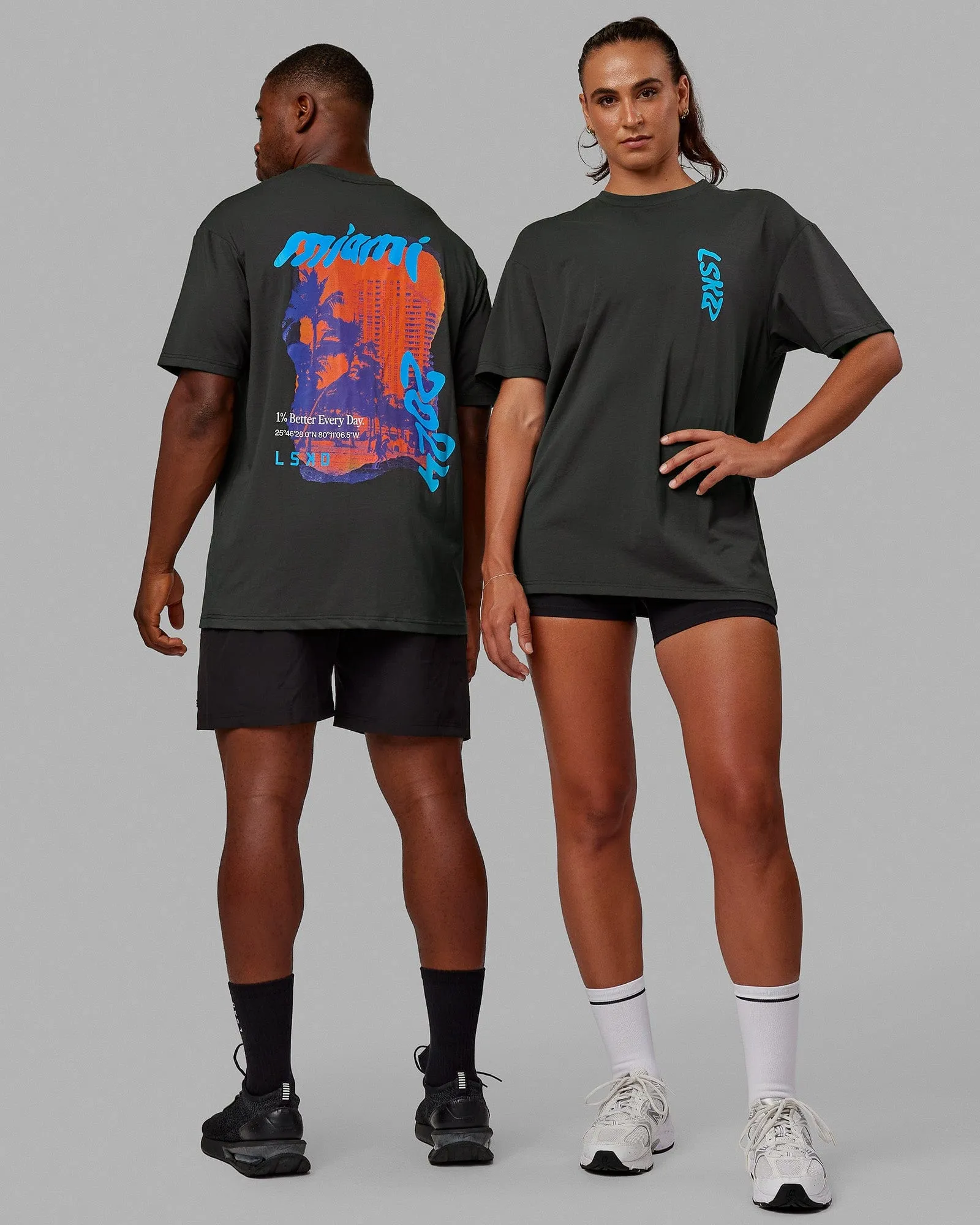 Unisex Miami24 FLXCotton Tee Oversize - Pirate Black-Blue sold by LSKD