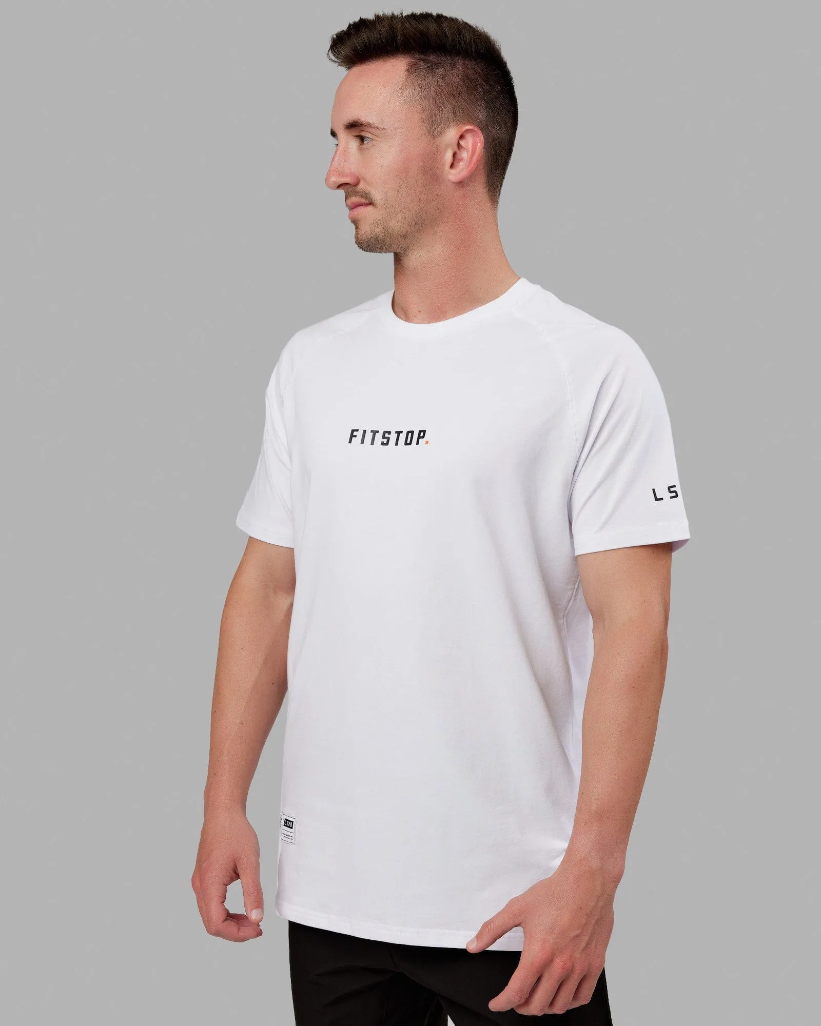 Fitstop Fast FLXCotton Tee - White-Black sold by LSKD