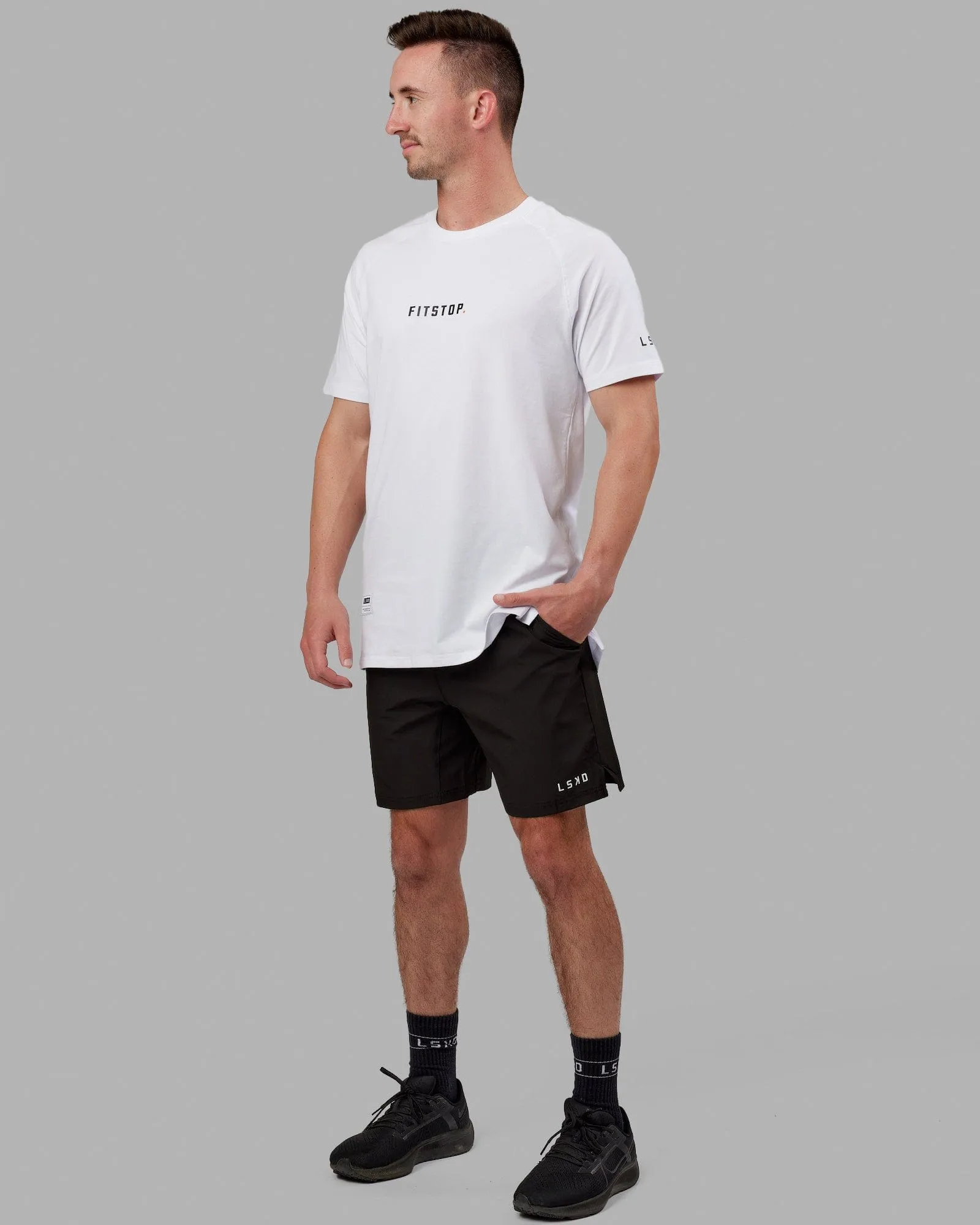 Fitstop Fast FLXCotton Tee - White-Black sold by LSKD product image thumbnail 3