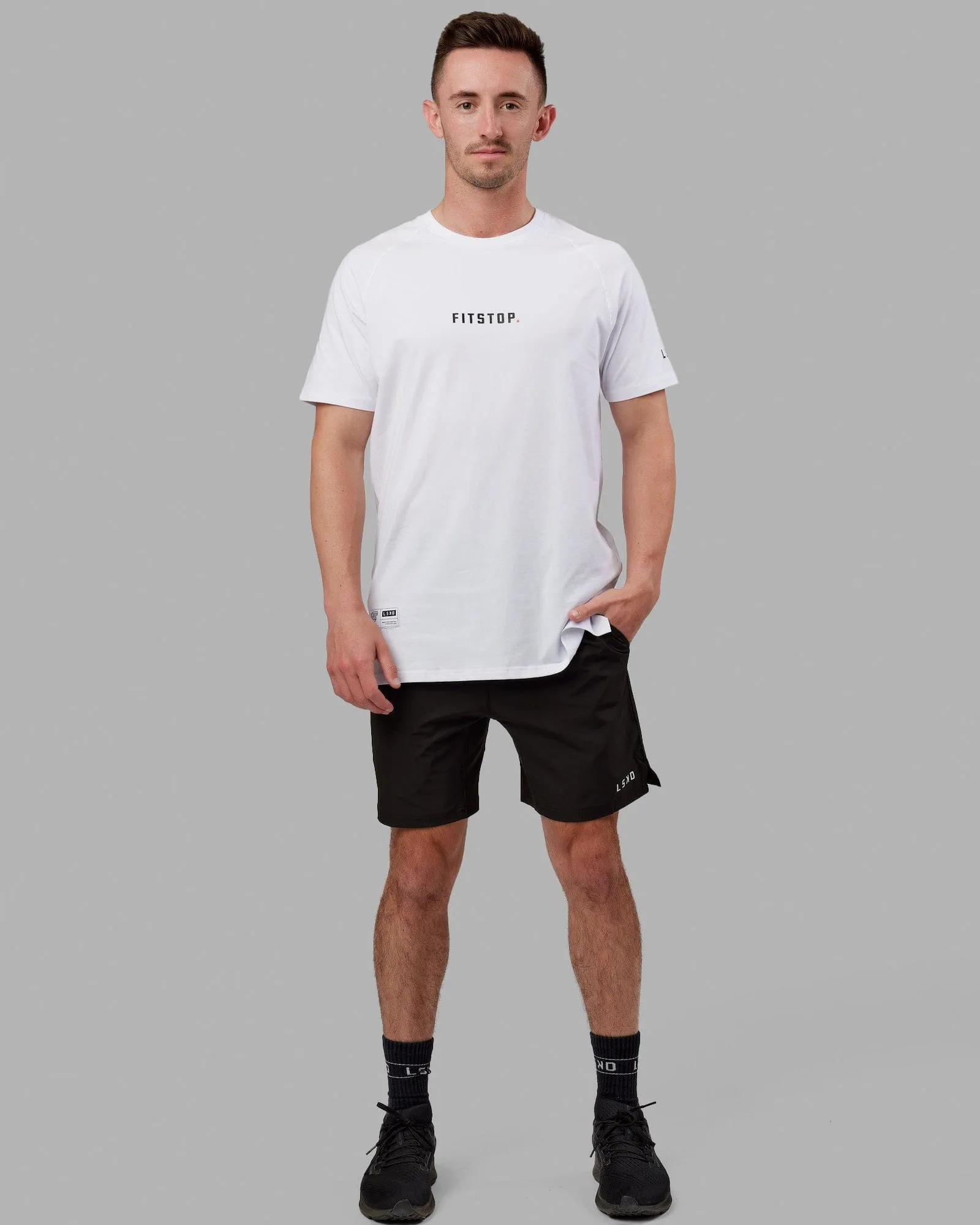 Fitstop Fast FLXCotton Tee - White-Black sold by LSKD product image thumbnail 2