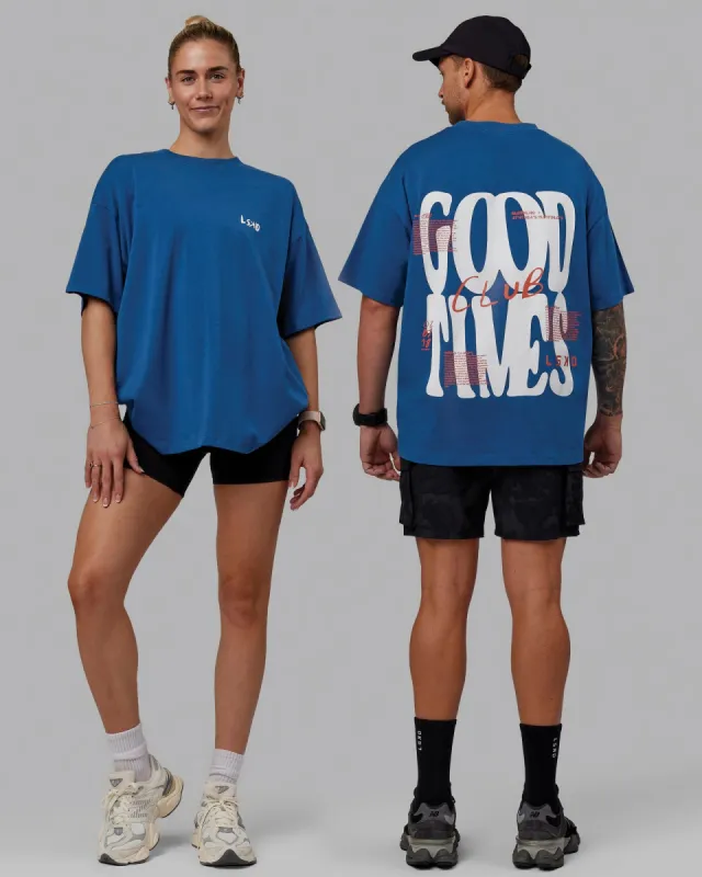 Unisex Good Times Club 2.0 Heavyweight Tee Oversize - High Tide-White sold by LSKD