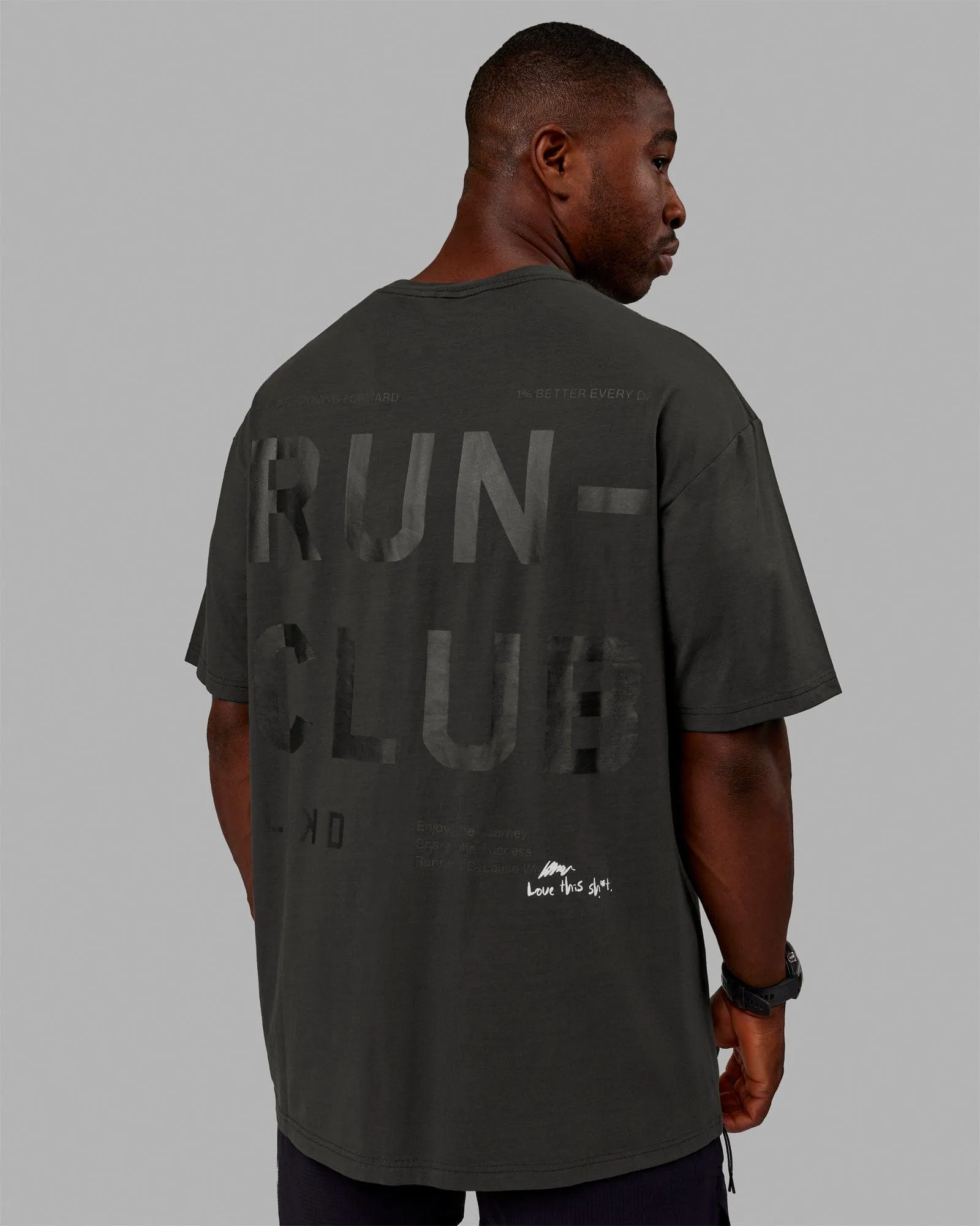 Unisex Love The Run FLXCotton Tee Oversize - Pirate Black-Black sold by LSKD product image thumbnail 2