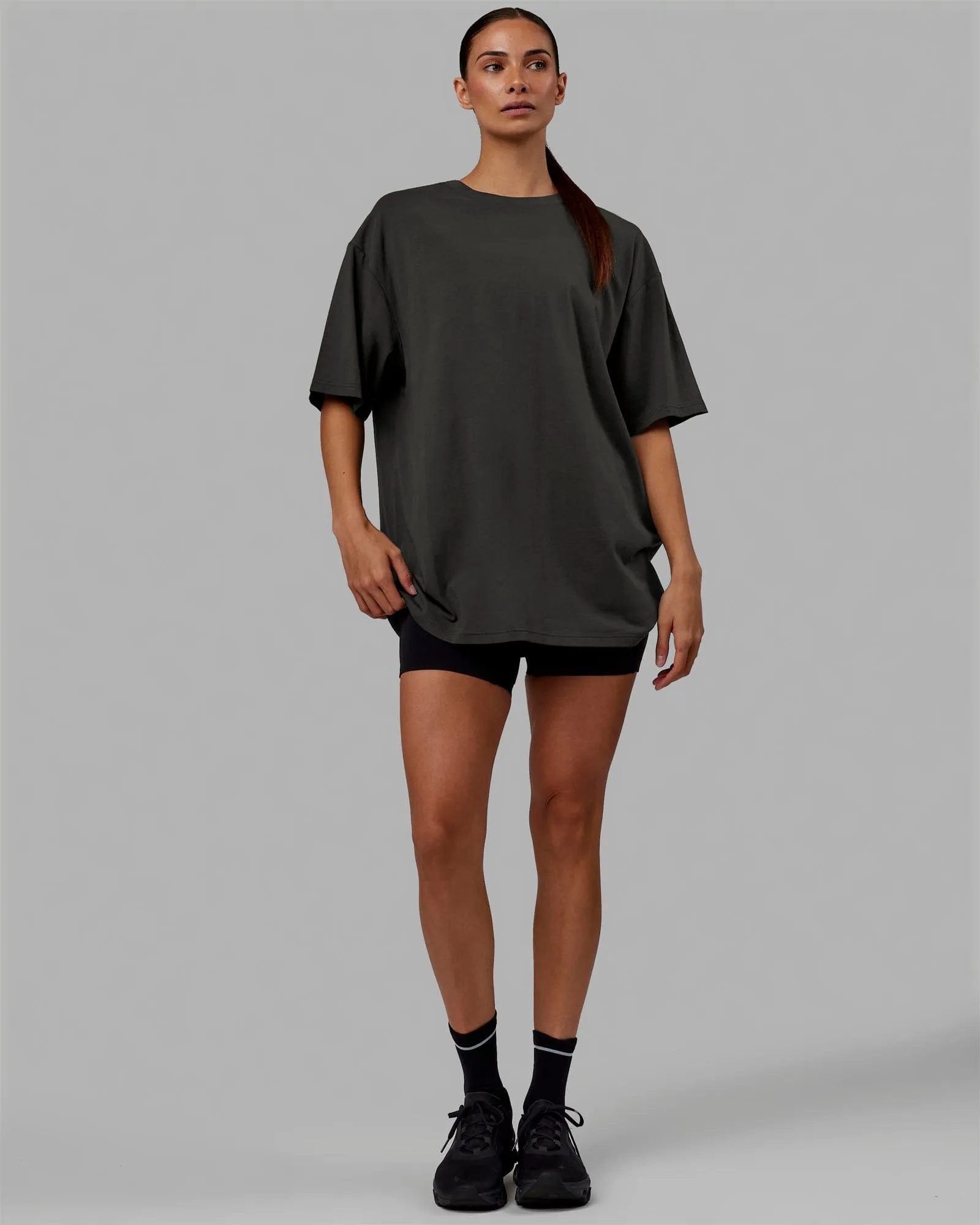 Unisex Love The Run FLXCotton Tee Oversize - Pirate Black-Black sold by LSKD product image thumbnail 5