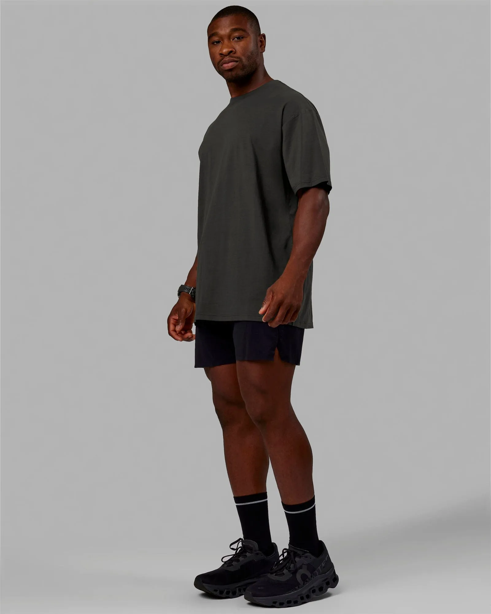 Unisex Love The Run FLXCotton Tee Oversize - Pirate Black-Black sold by LSKD product image thumbnail 4