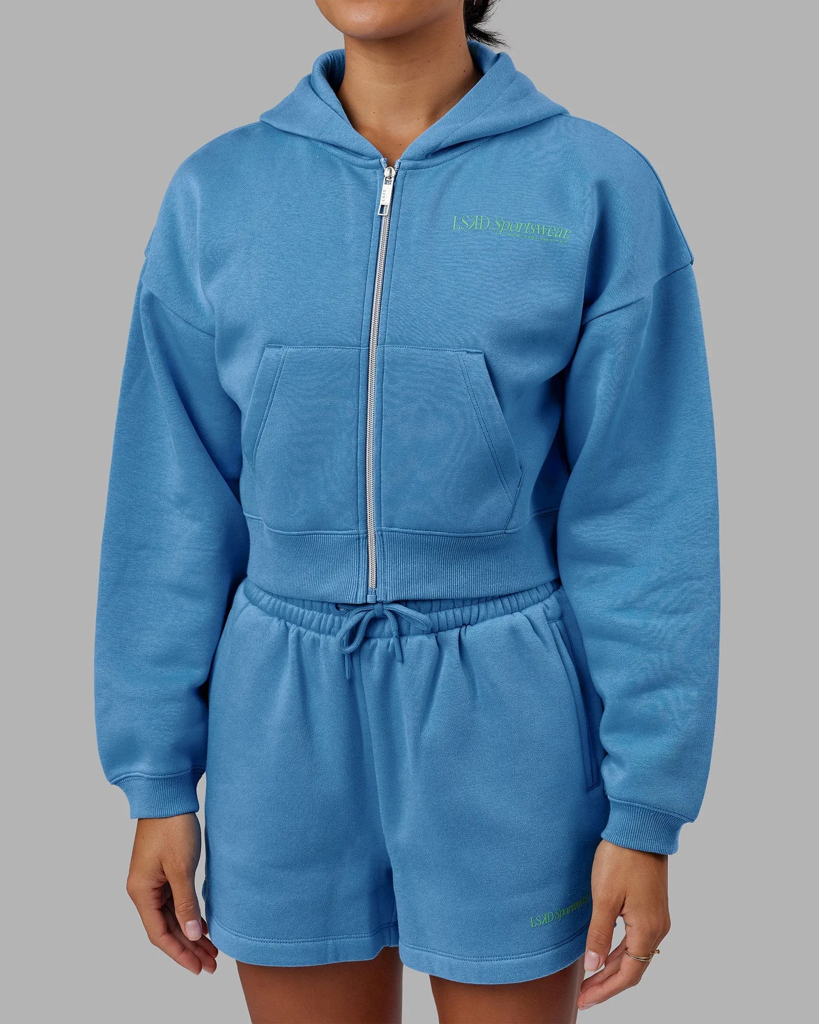 Motion Cropped Hoodie - Azure Blue sold by LSKD product image thumbnail 5