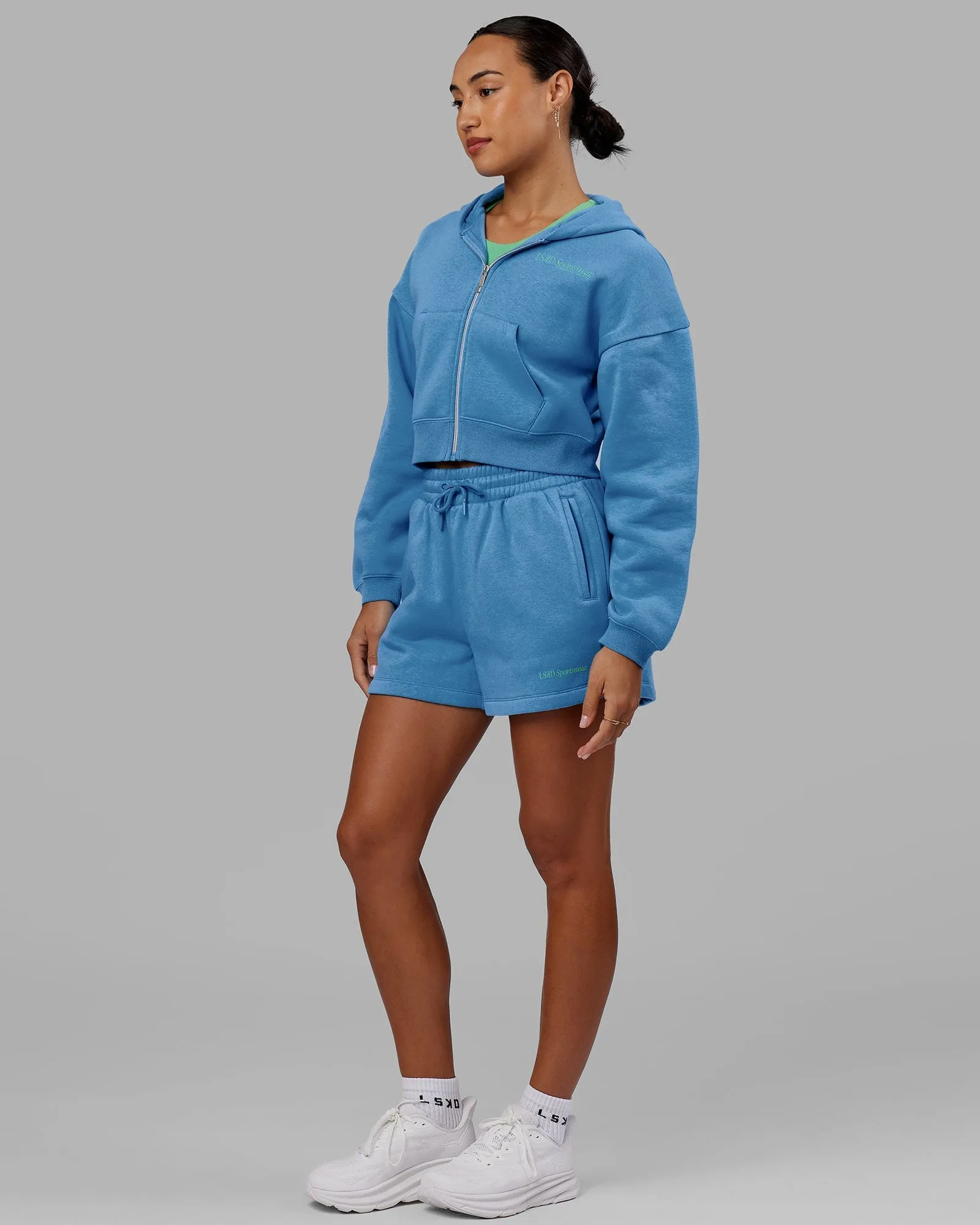 Motion Cropped Hoodie - Azure Blue sold by LSKD product image thumbnail 3