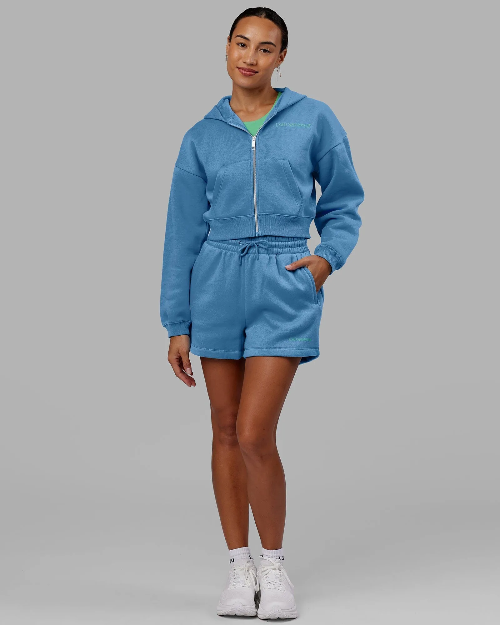 Motion Cropped Hoodie - Azure Blue sold by LSKD