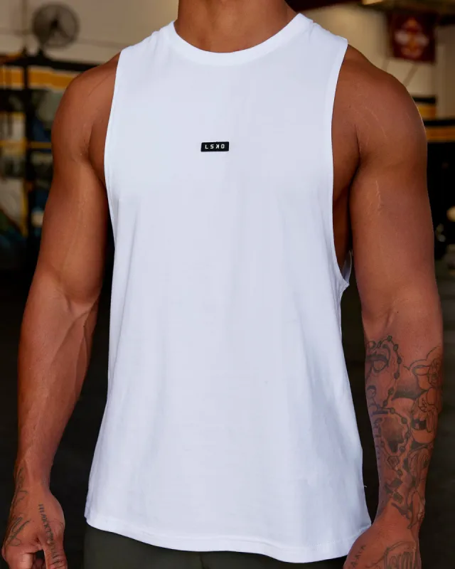 Fundamental FLXCotton Drop Arm Tank - White sold by LSKD