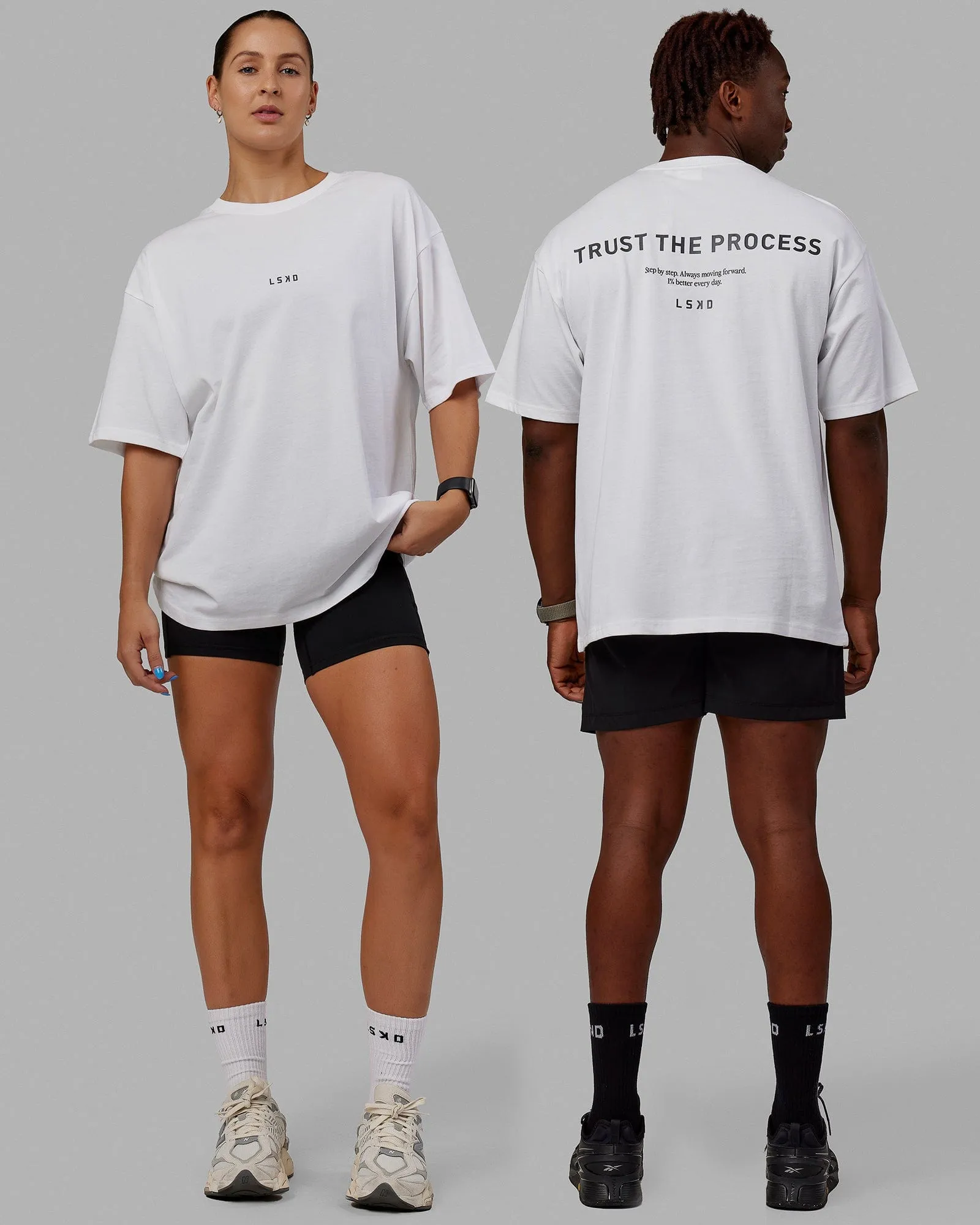 Unisex Process Heavyweight Tee Oversize - White-Grey sold by LSKD