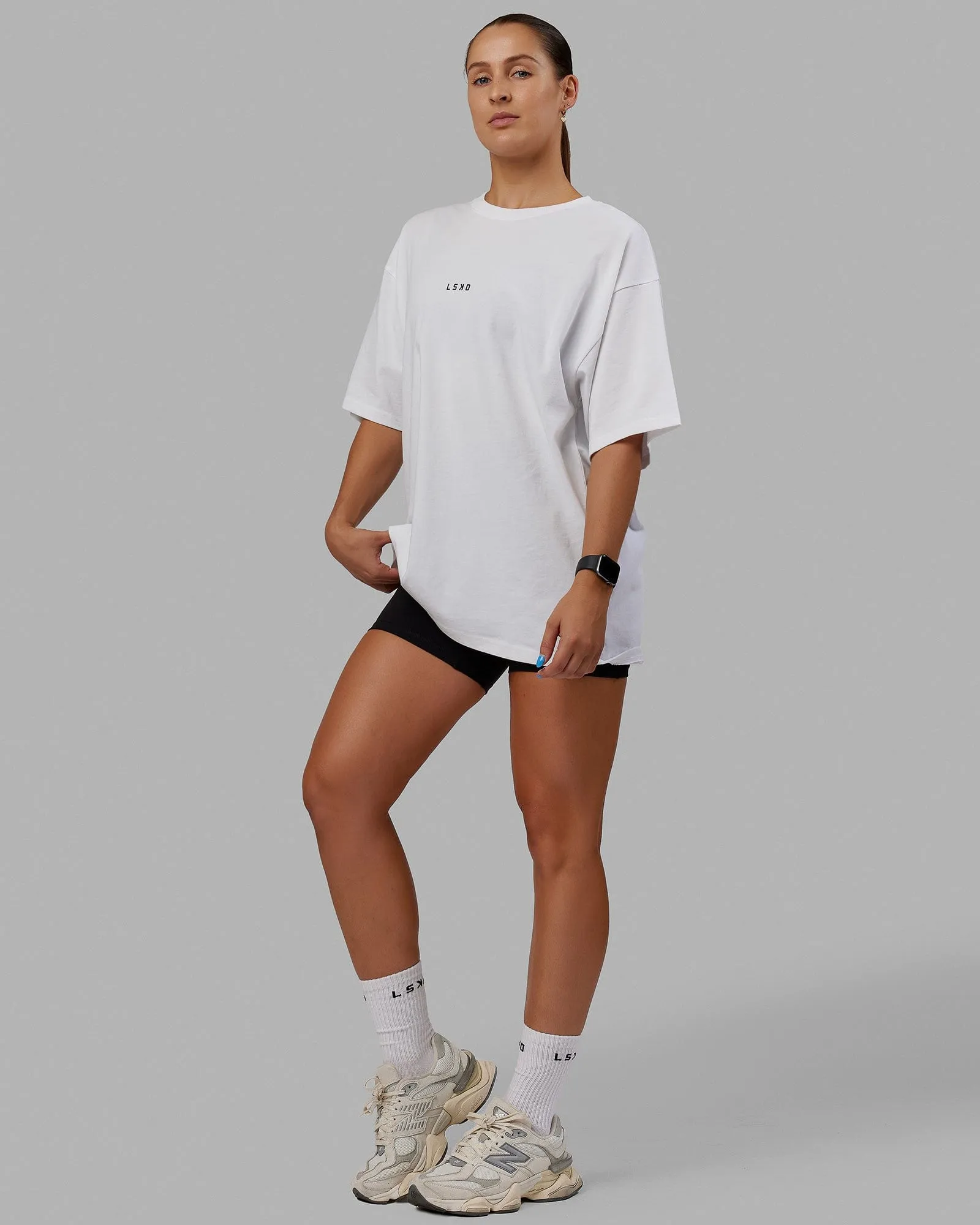 Unisex Process Heavyweight Tee Oversize - White-Grey sold by LSKD product image thumbnail 4