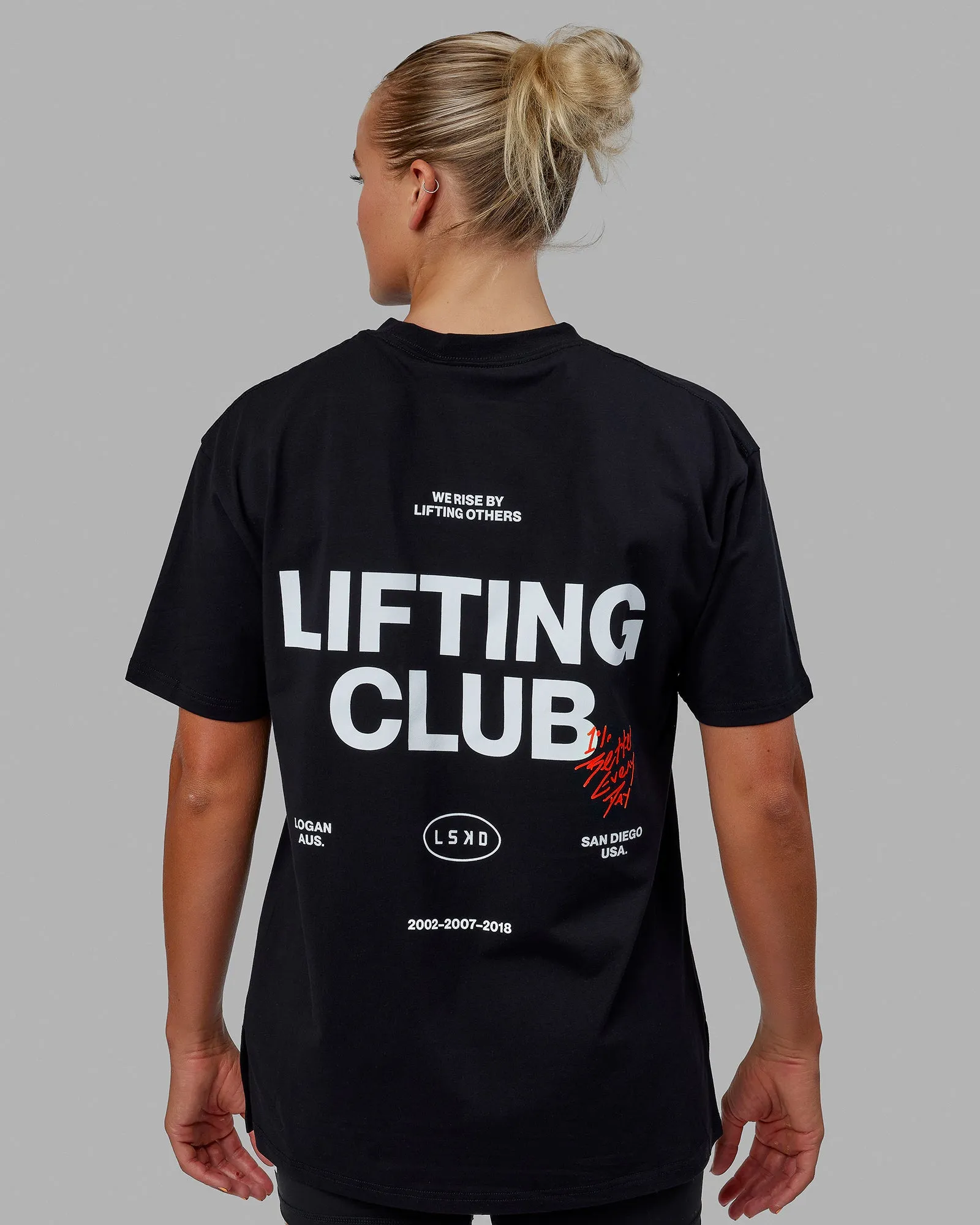 Lifting Club FLXCotton Tee Oversize - Black-White-Red sold by LSKD product image thumbnail 2
