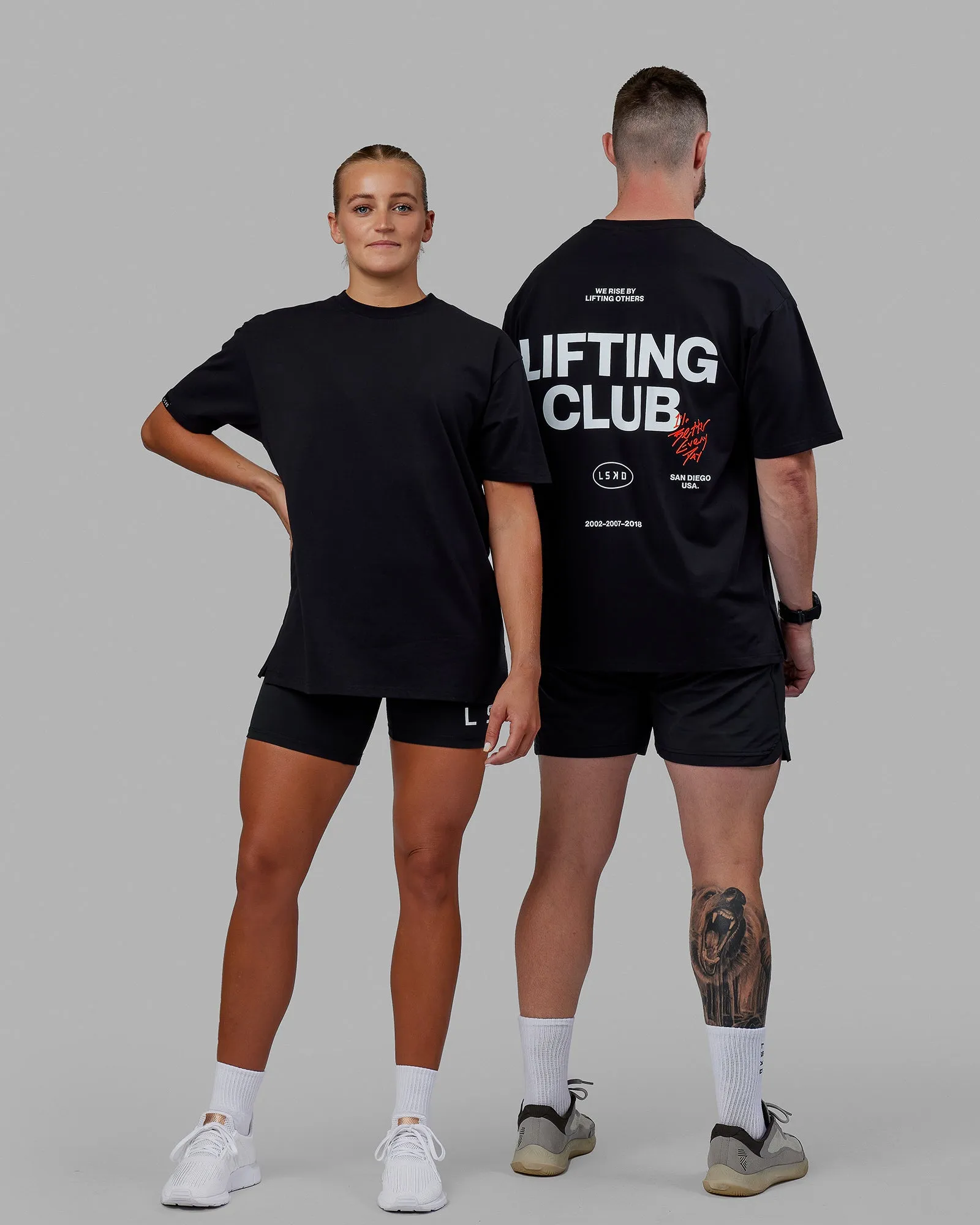 Lifting Club FLXCotton Tee Oversize - Black-White-Red sold by LSKD