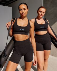 Rep Sports Bra Small Logo - Black-Azure Blue sold by LSKD