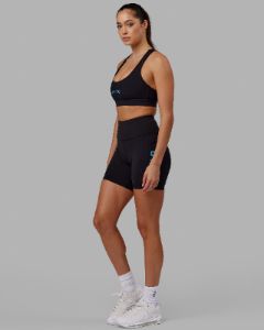 Rep Sports Bra Small Logo - Black-Azure Blue sold by LSKD
