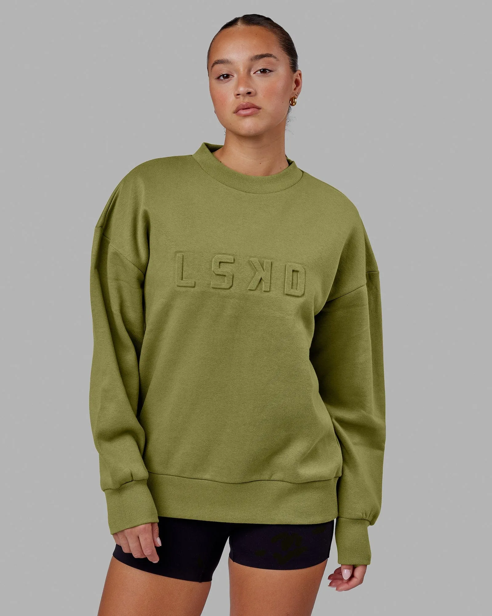 Unisex Stamped Sweater Oversize - Moss Stone sold by LSKD product image thumbnail 4