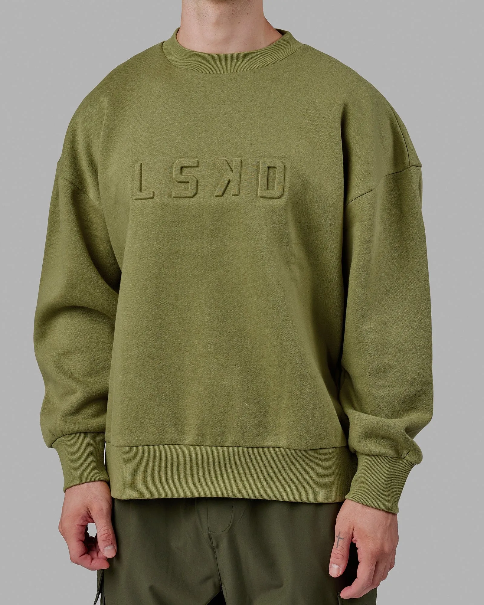 Unisex Stamped Sweater Oversize - Moss Stone sold by LSKD product image thumbnail 2