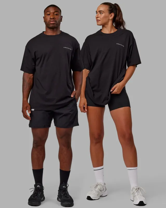 Unisex Better Every Day FLXCotton Tee Oversize - Black-Ultimate Grey sold by LSKD