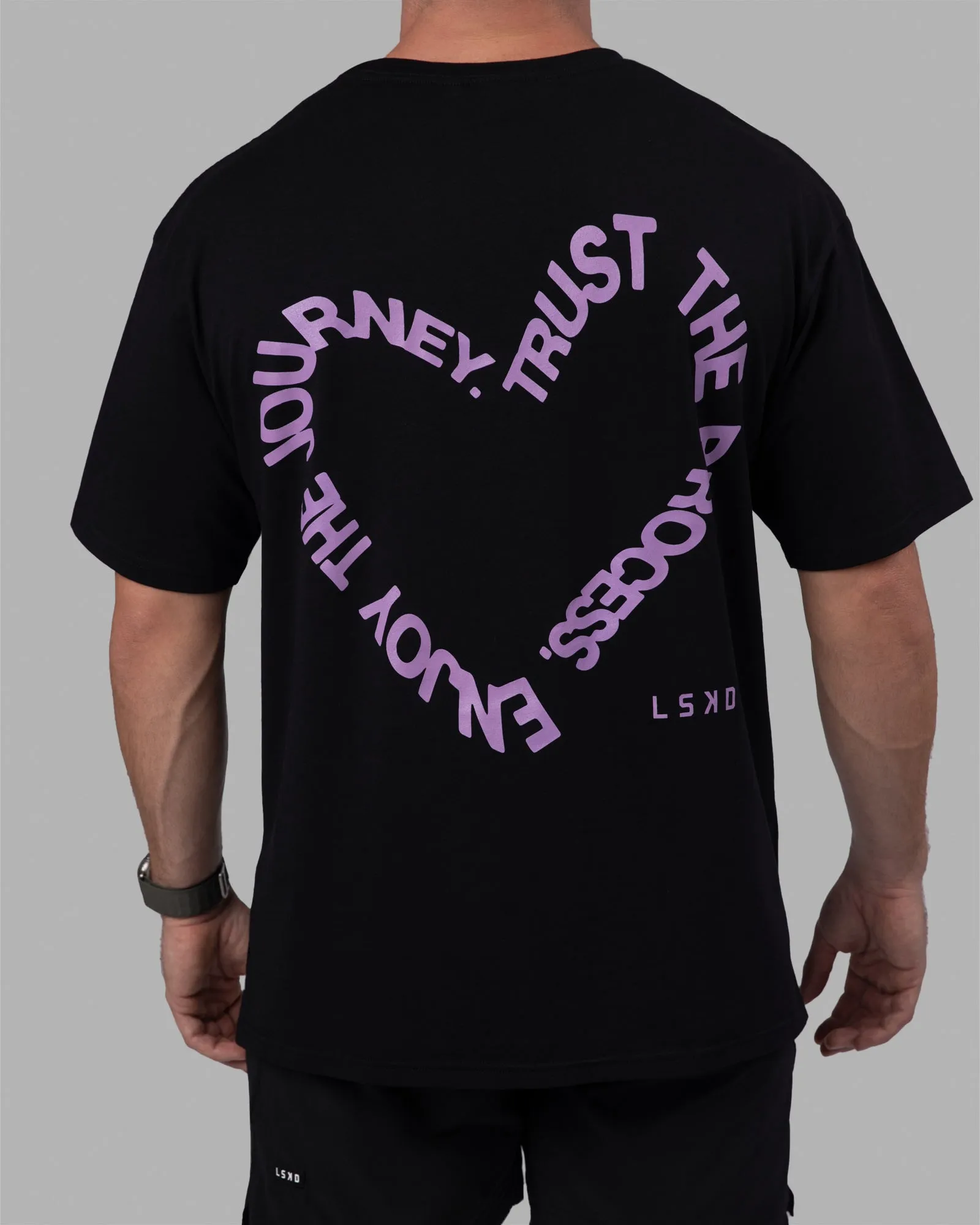 Unisex Love The Process FLXCotton Tee Oversize - Black-Light Violet sold by LSKD product image thumbnail 2