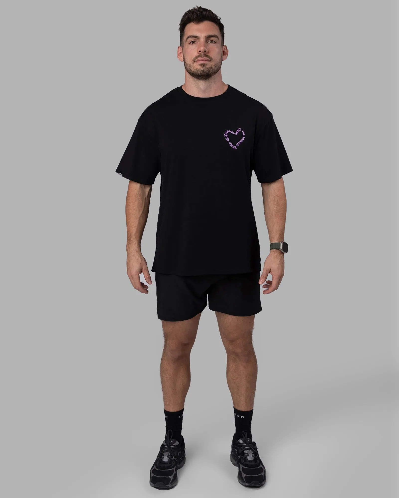 Unisex Love The Process FLXCotton Tee Oversize - Black-Light Violet sold by LSKD product image thumbnail 4