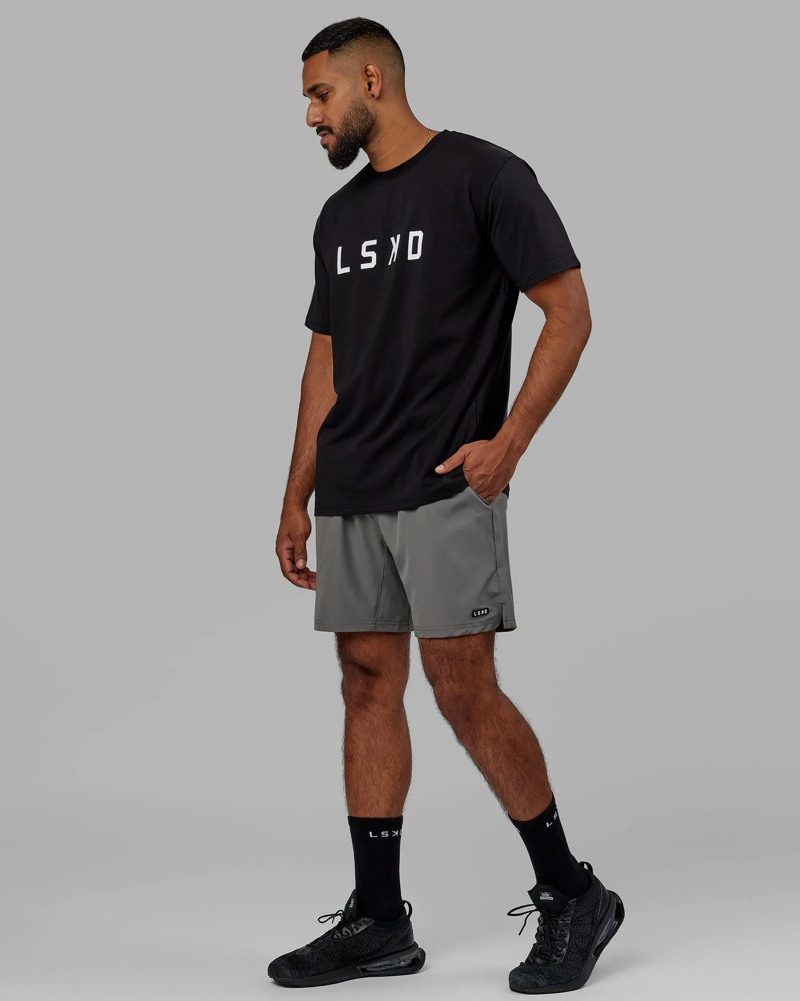 Structure Tee - Black-White sold by LSKD product image thumbnail 3