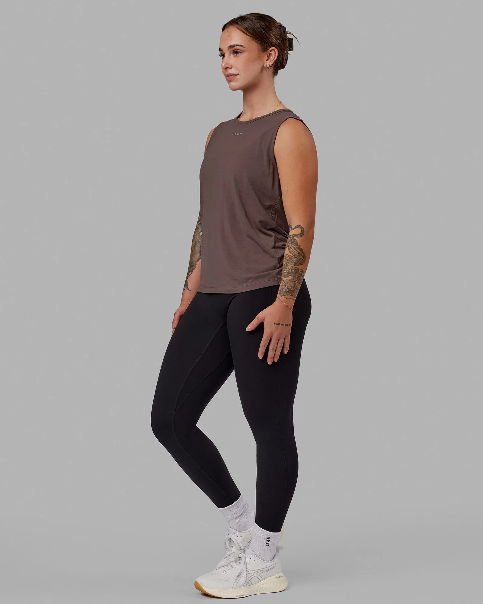 Swivel Open Back Tank - Peppercorn sold by LSKD product image thumbnail 4