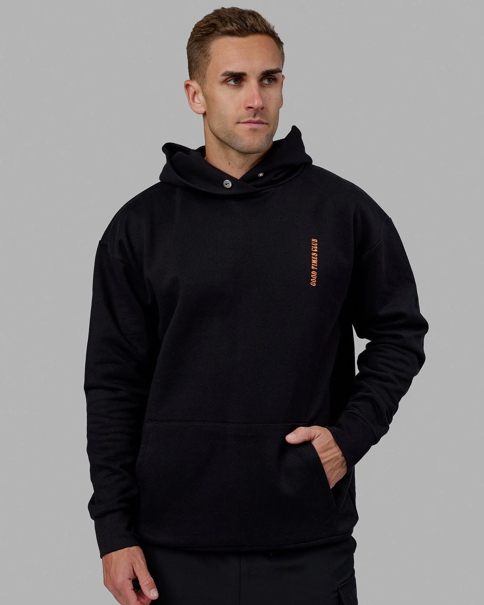 Unisex Good Times Global Heavyweight Hoodie Oversize - Black-Purple sold by LSKD product image thumbnail 2