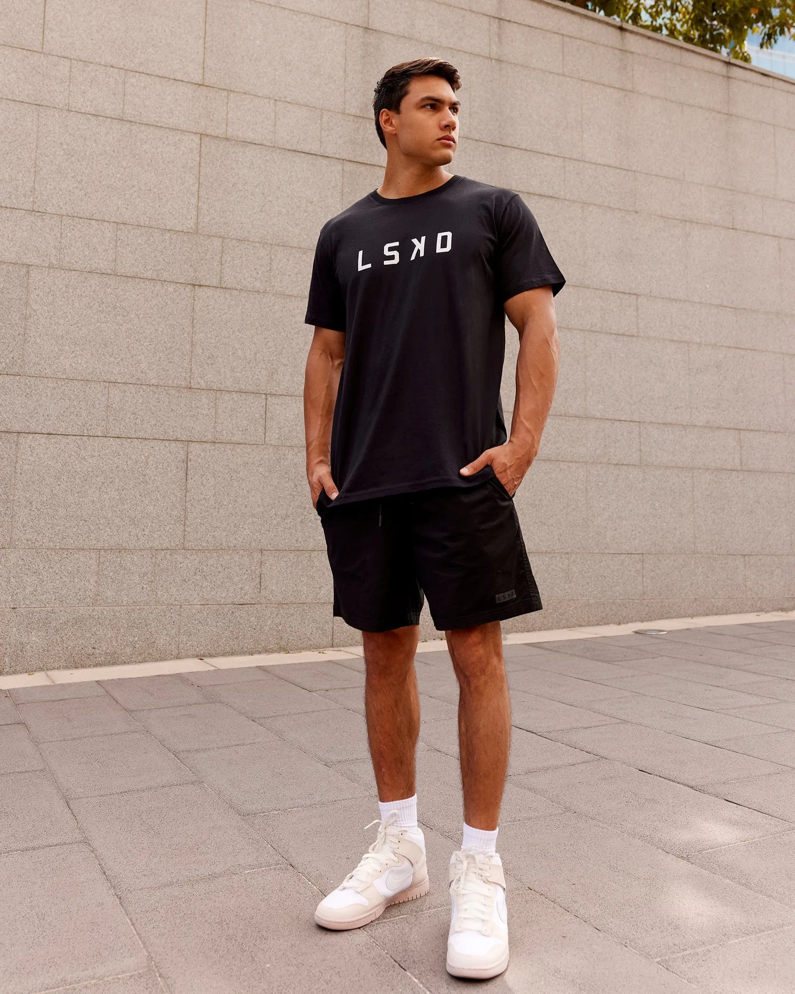 Structure Tee - Black-White sold by LSKD