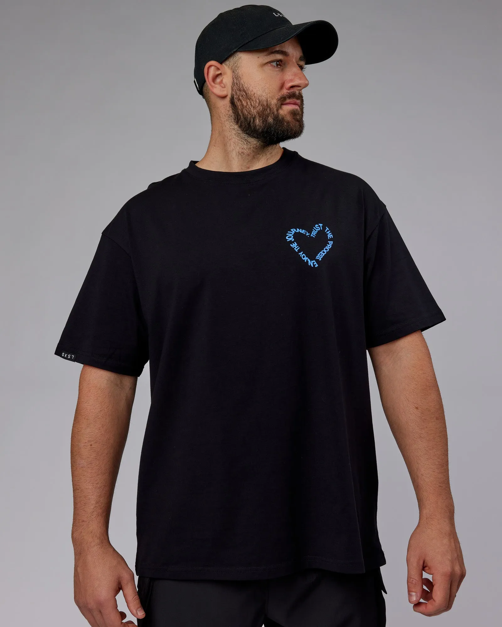 Unisex Love The Process FLXCotton Tee Oversize - Black-Power Cobalt sold by LSKD product image thumbnail 3
