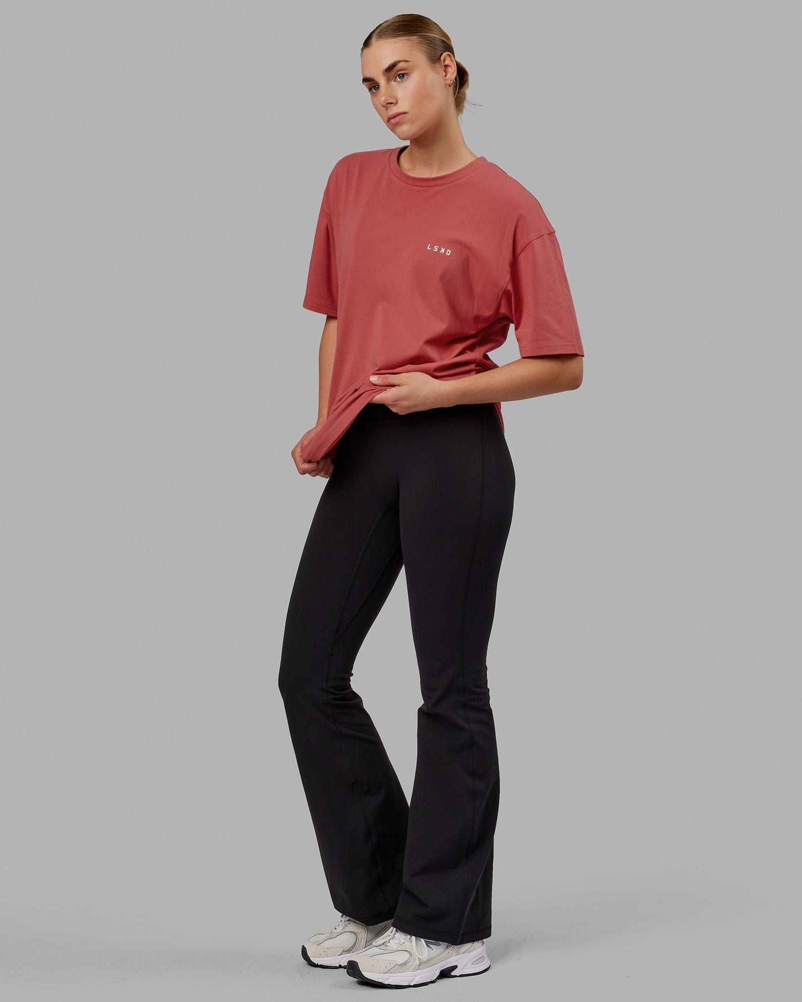 Unisex VS1 FLXCotton Tee Oversize - Mineral Red-White sold by LSKD product image thumbnail 4