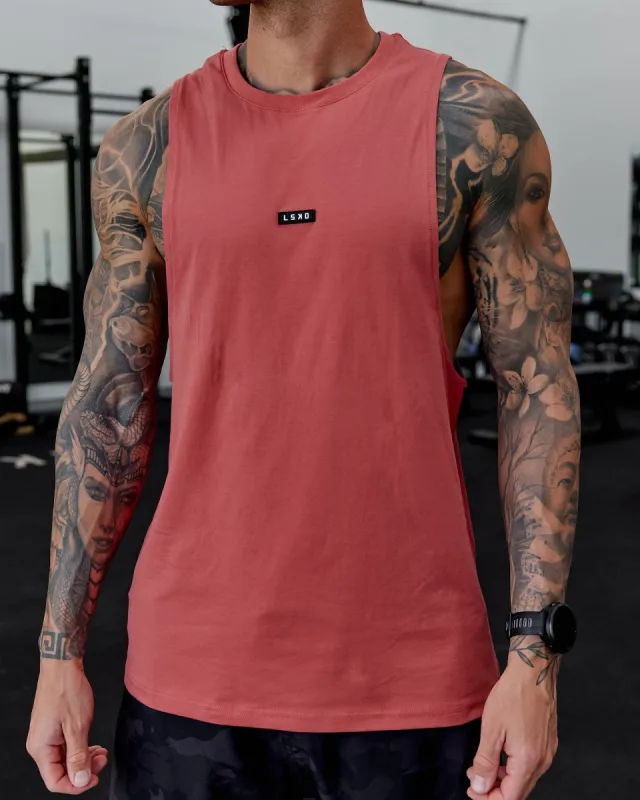 Fundamental FLXCotton Drop Arm Tank - Mineral Red sold by LSKD