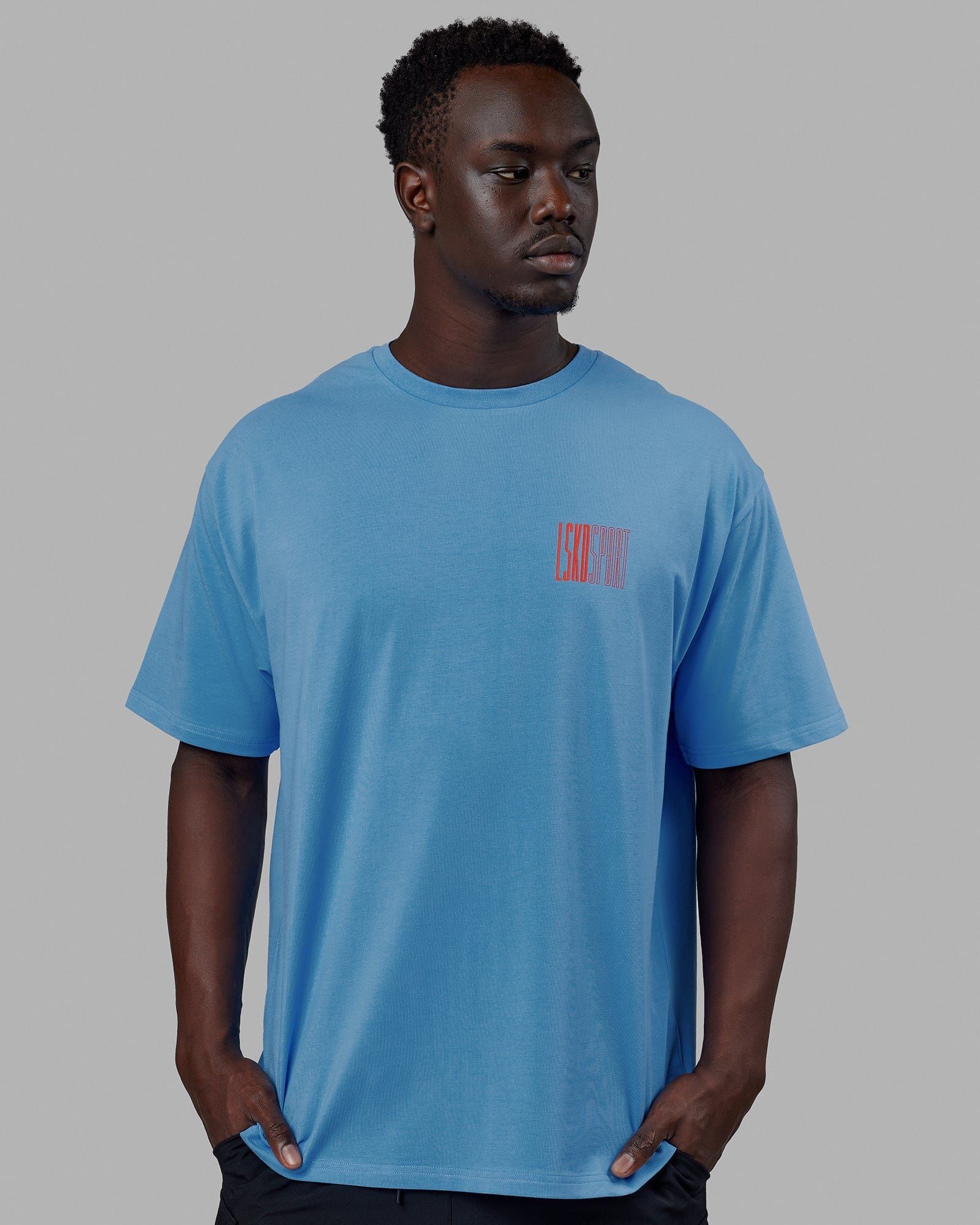 Unisex Stretch It FLXCotton Tee Oversize - Azure Blue sold by LSKD product image thumbnail 2