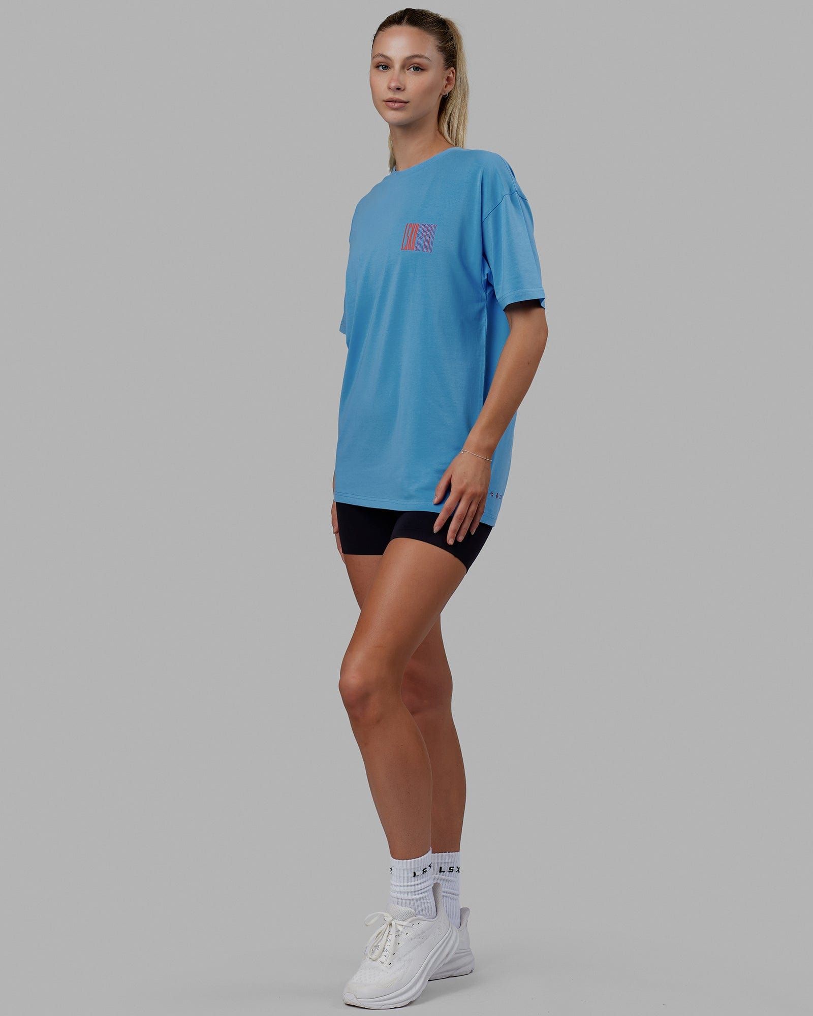 Unisex Stretch It FLXCotton Tee Oversize - Azure Blue sold by LSKD product image thumbnail 3