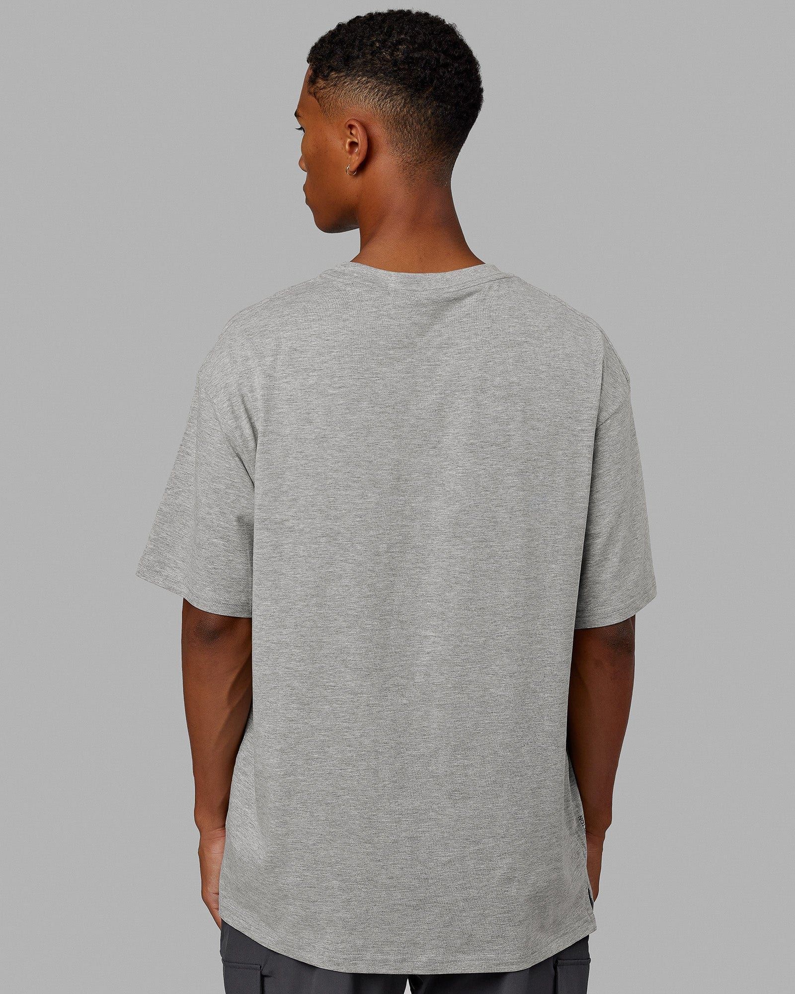 Unisex 1% Better FLXCotton Tee Oversize - Light Grey Marl-Black sold by LSKD product image thumbnail 4