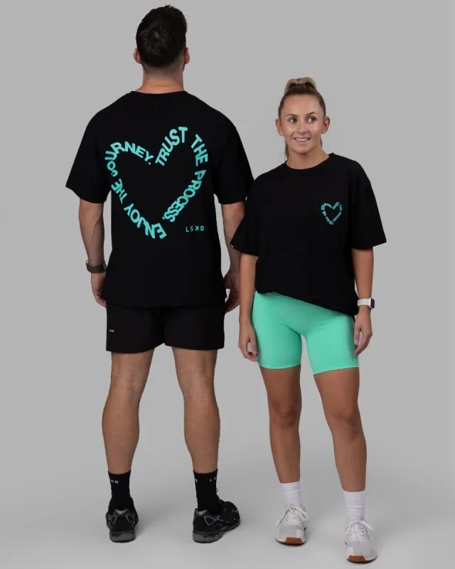 Unisex Love The Process FLXCotton Tee Oversize - Black-Cockatoo sold by LSKD