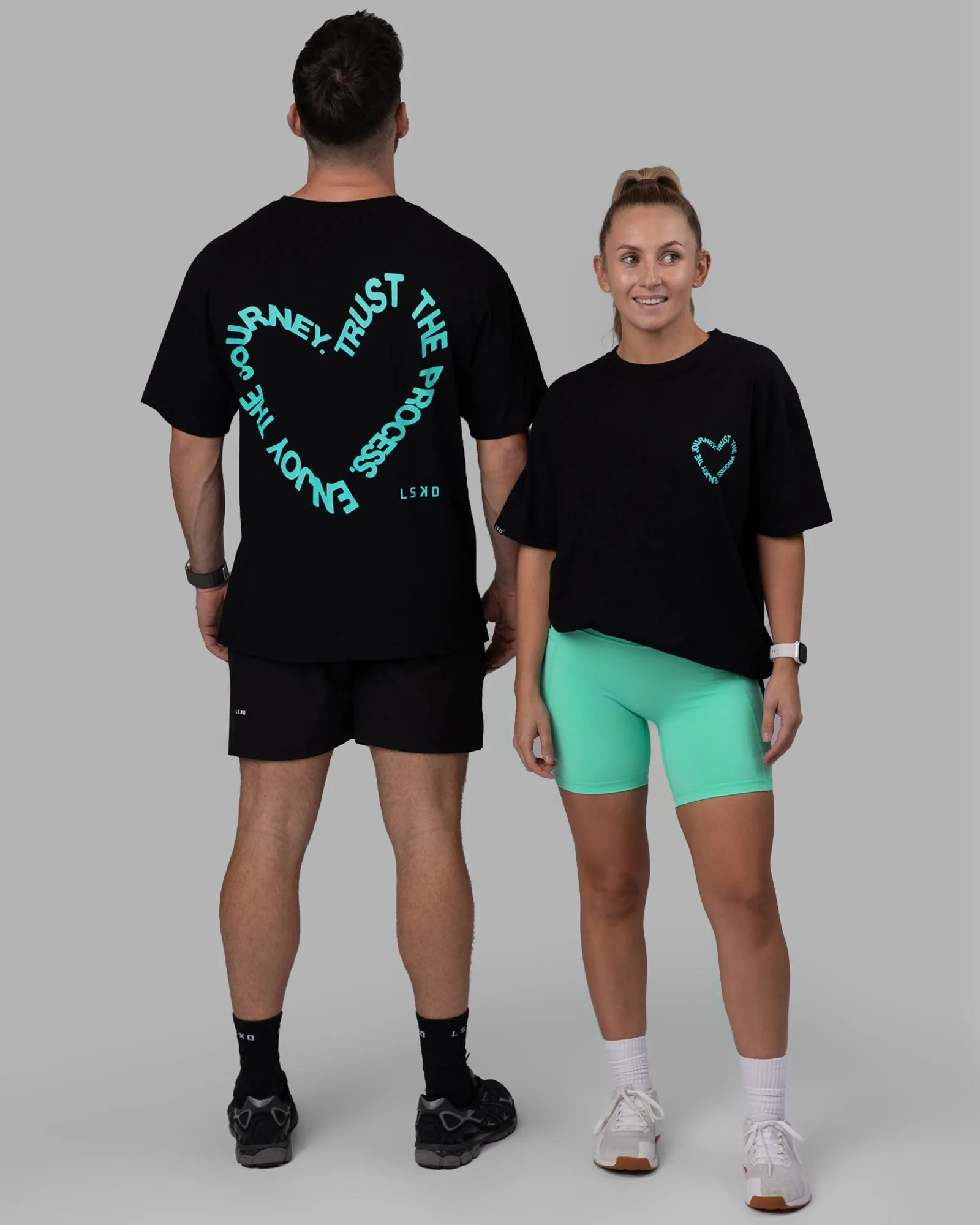 Unisex Love The Process FLXCotton Tee Oversize - Black-Cockatoo sold by LSKD