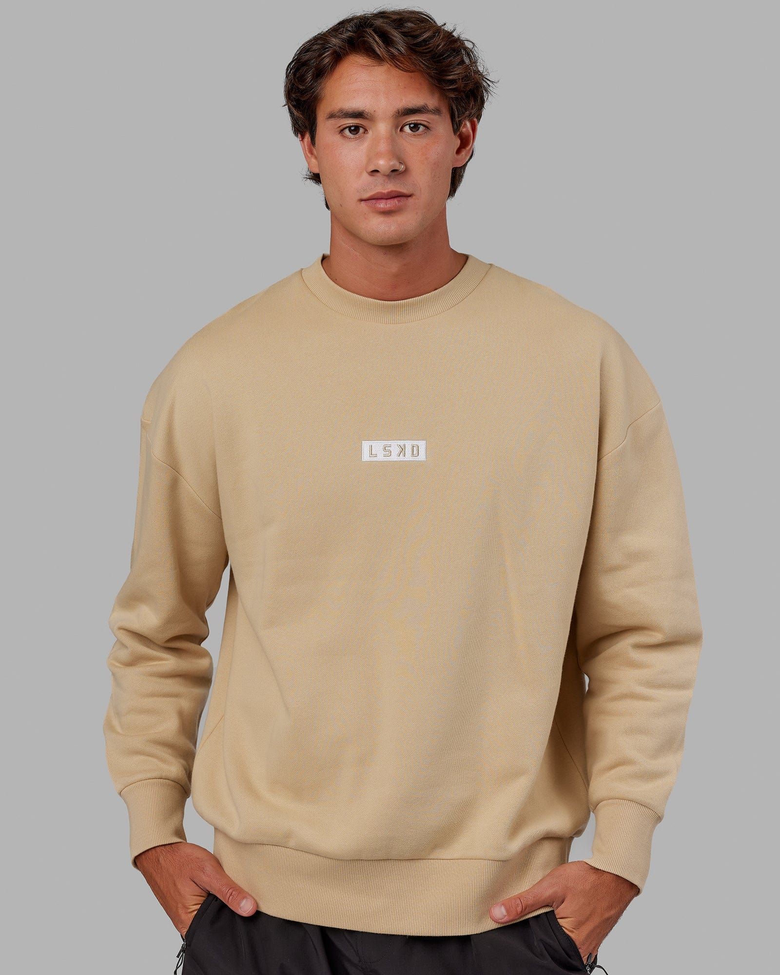 Unisex Cornerstone Sweater Oversize - Pale Khaki sold by LSKD product image thumbnail 2