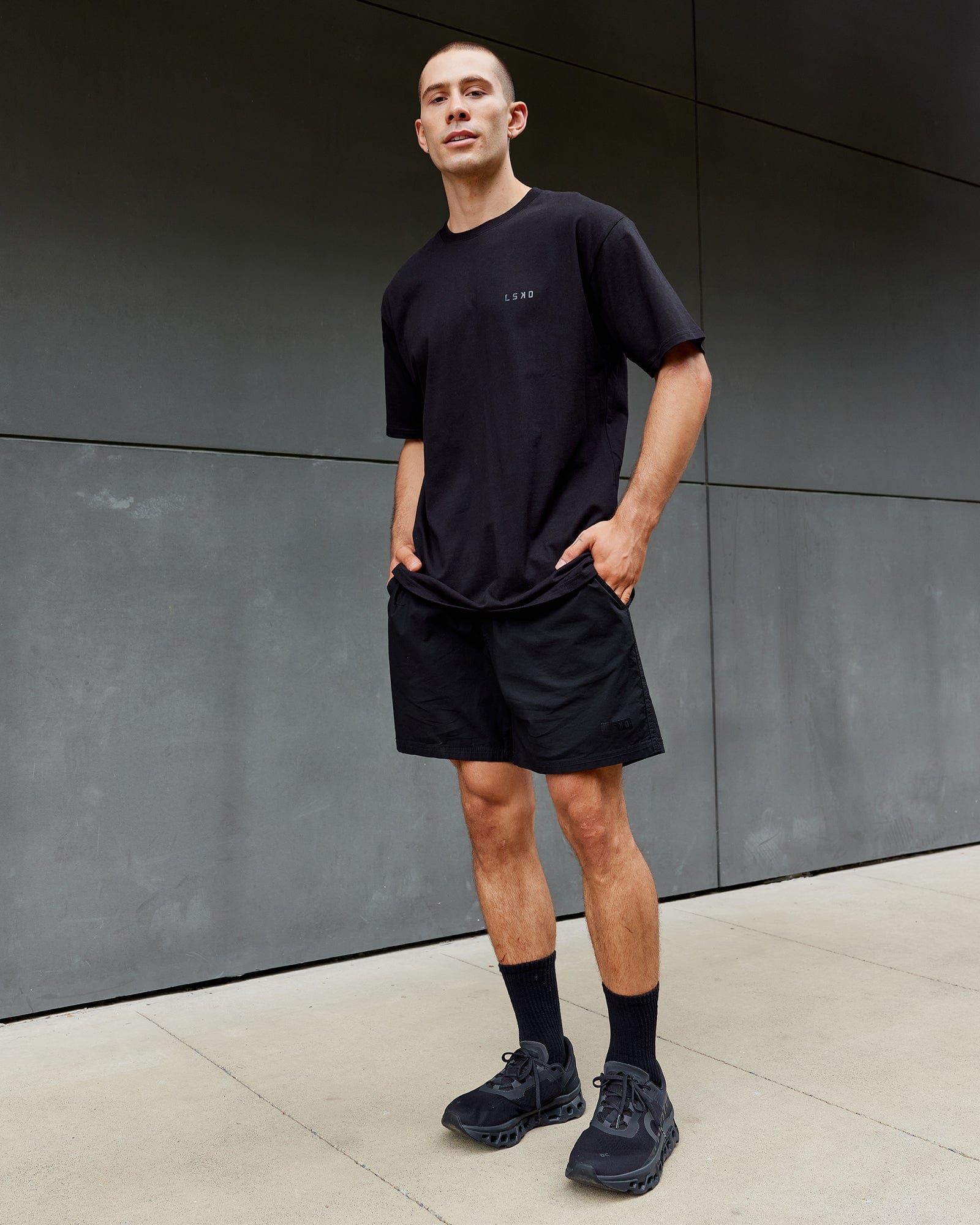 Endeavour Heavyweight Longline Tee Oversize - Triple Black sold by LSKD product image thumbnail 2